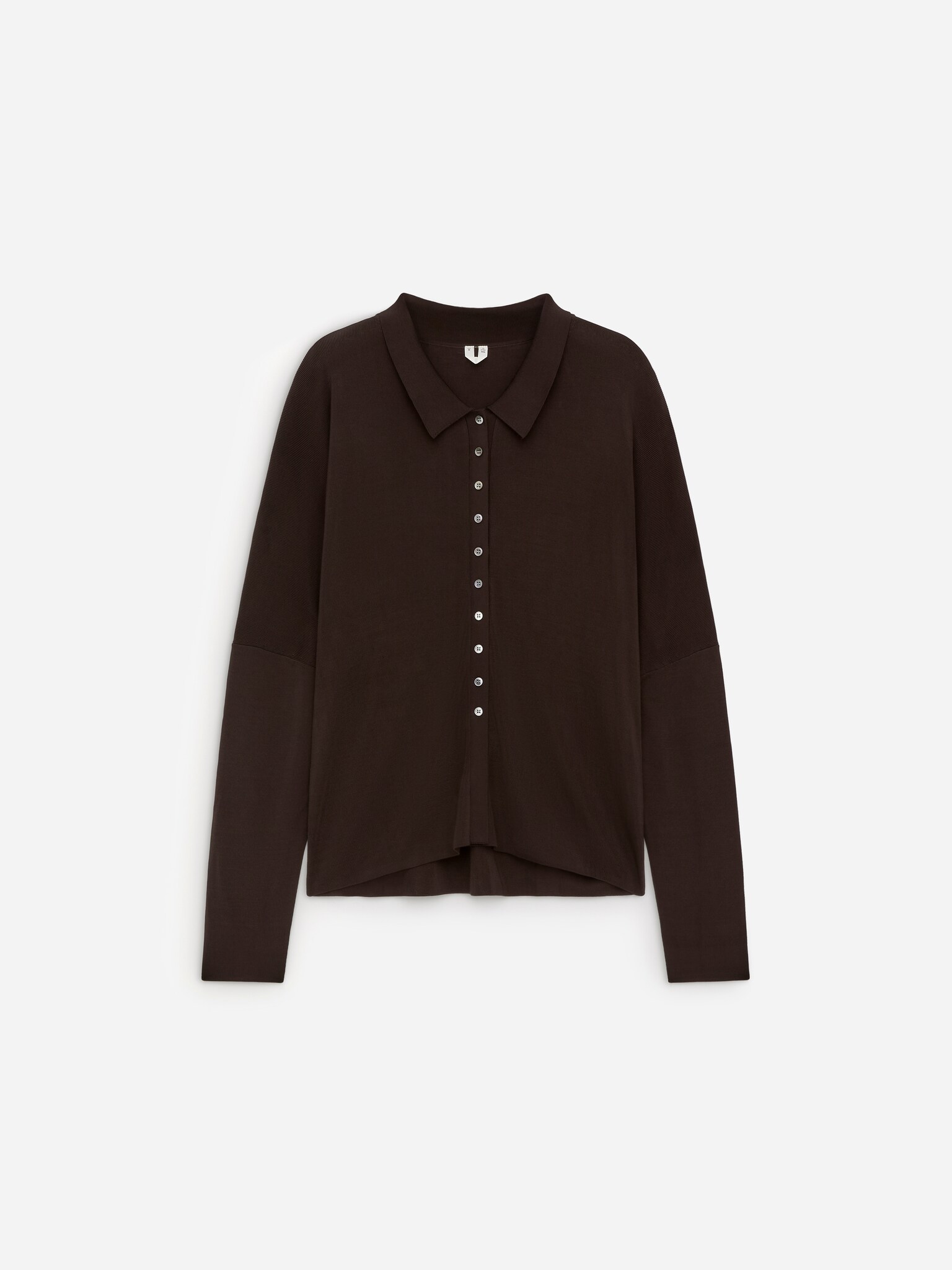 Jemně Pletená Košile - Tmavě hnědá/Černá - 1