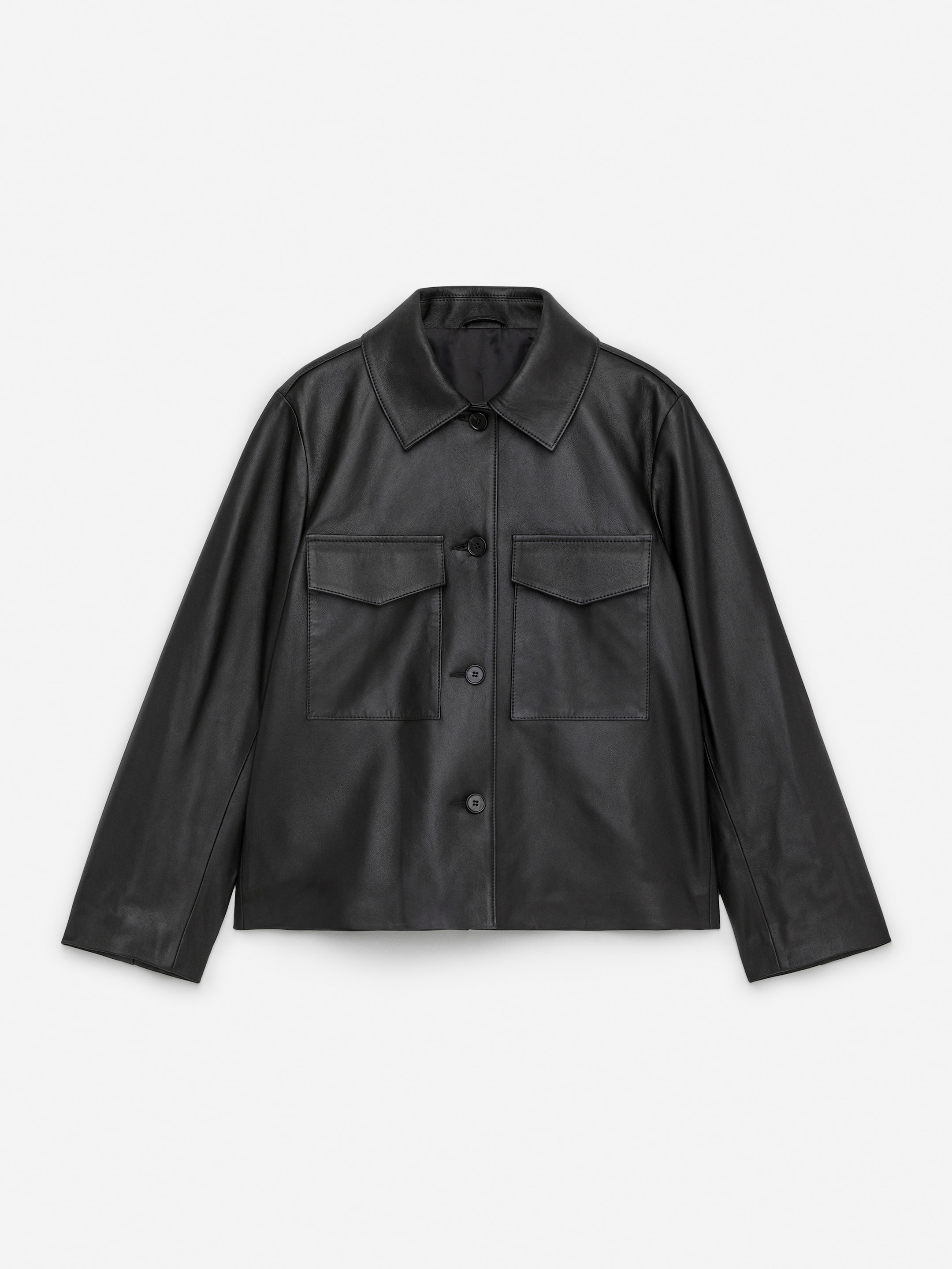 Lined Leather Jacket-#272627-14579