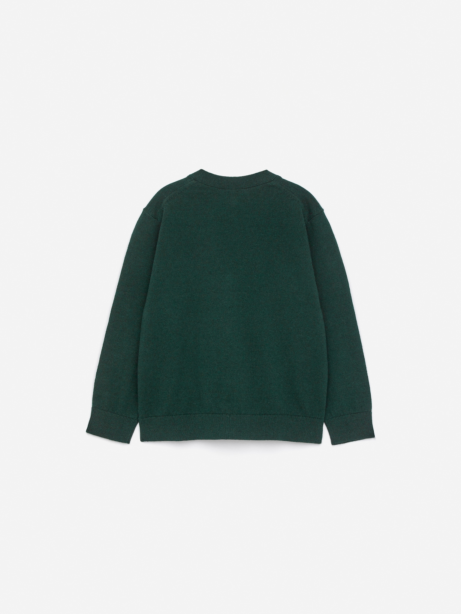Cardigan i bomull och ull. - Mörkgrön/Blå - 2