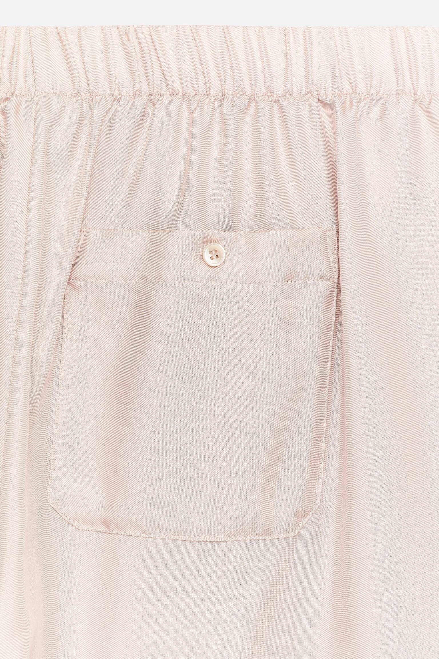 Bukser i silketwill - Lys beige/Mørkebrun - 5