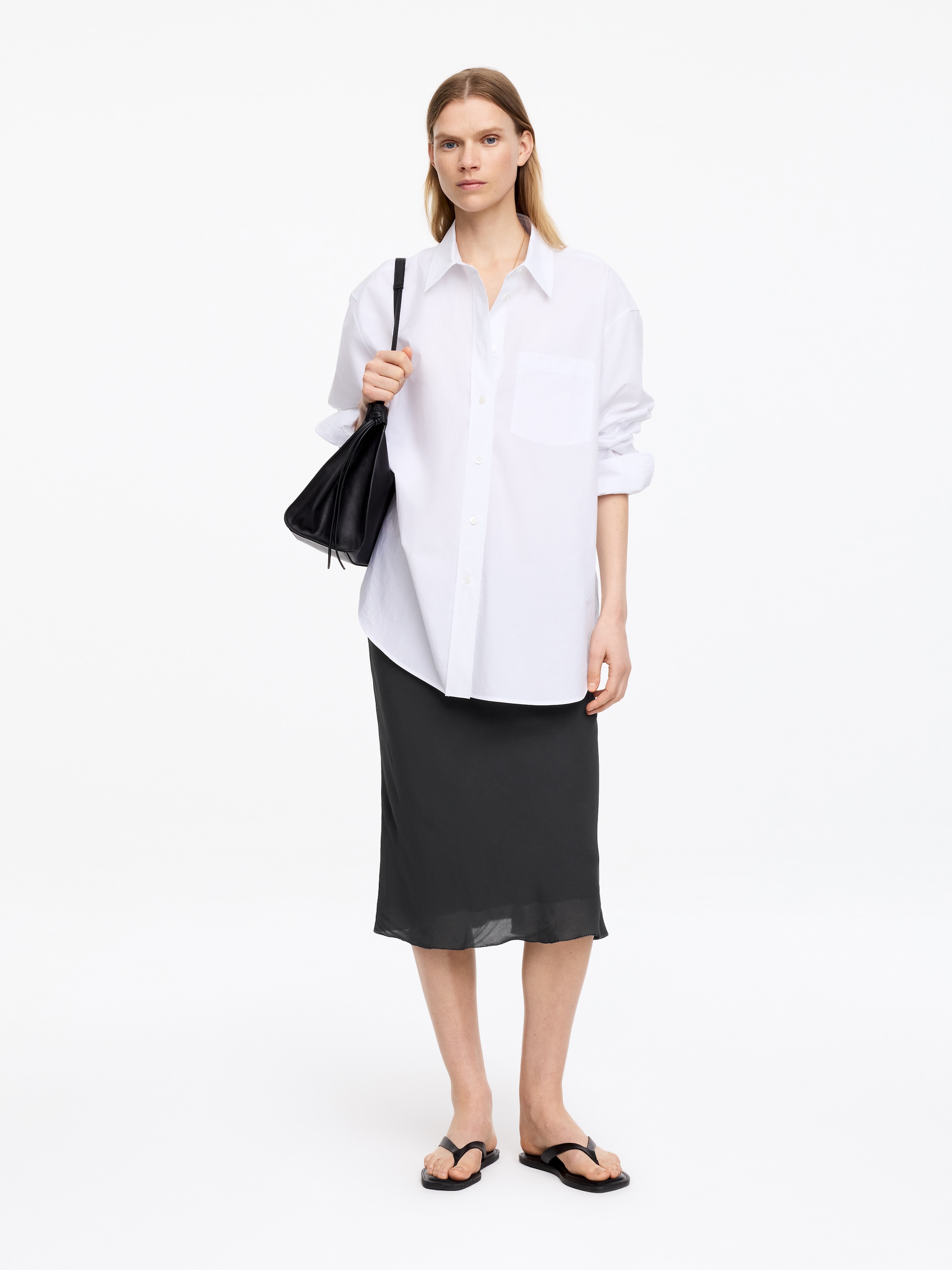 Chiffon Midi Skirt - Black - Regular fit - Women - StillMedia/Lookbook - 3