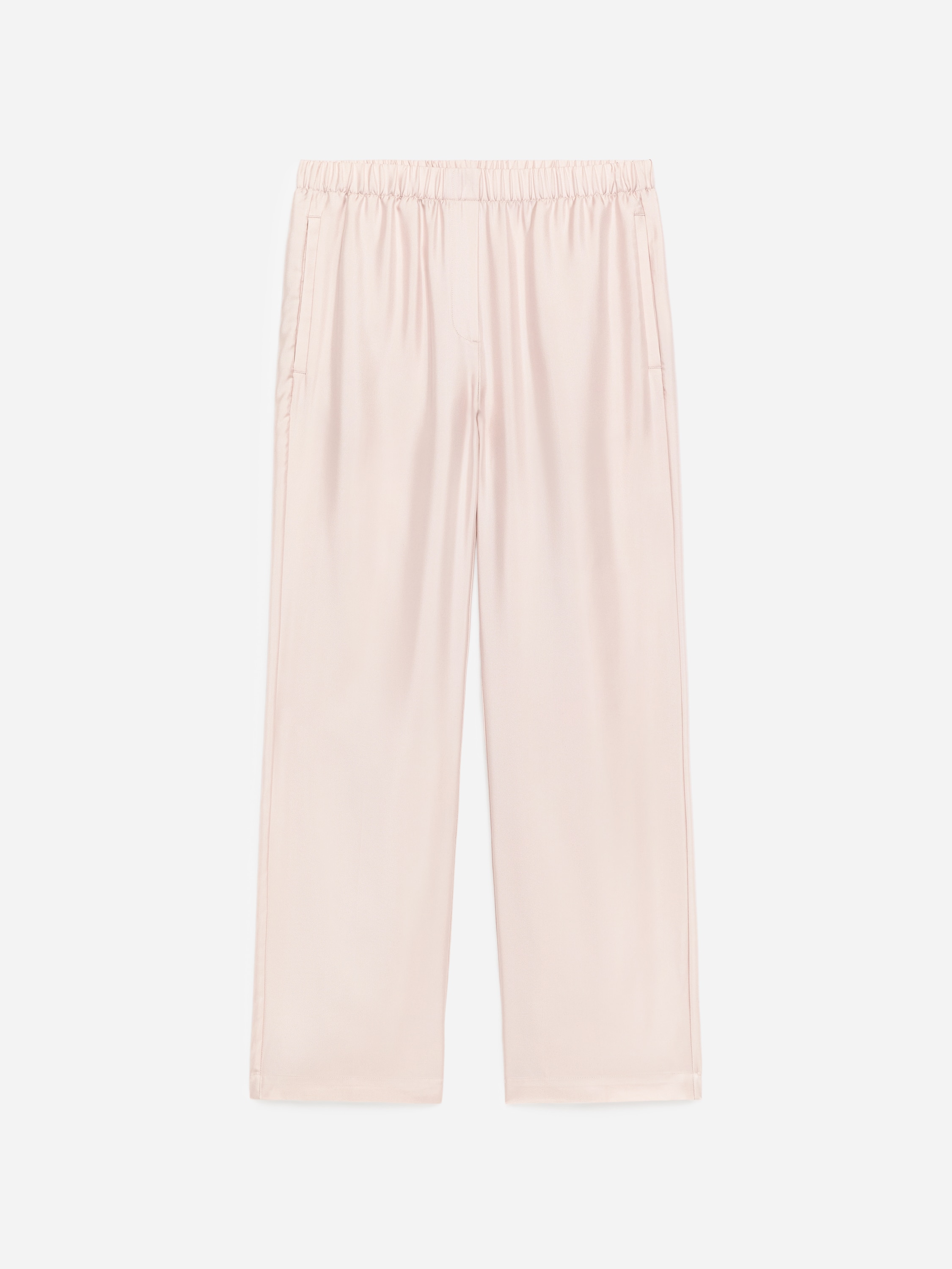 Копринени панталони от туил - Светло бежово/Тъмно кафяво