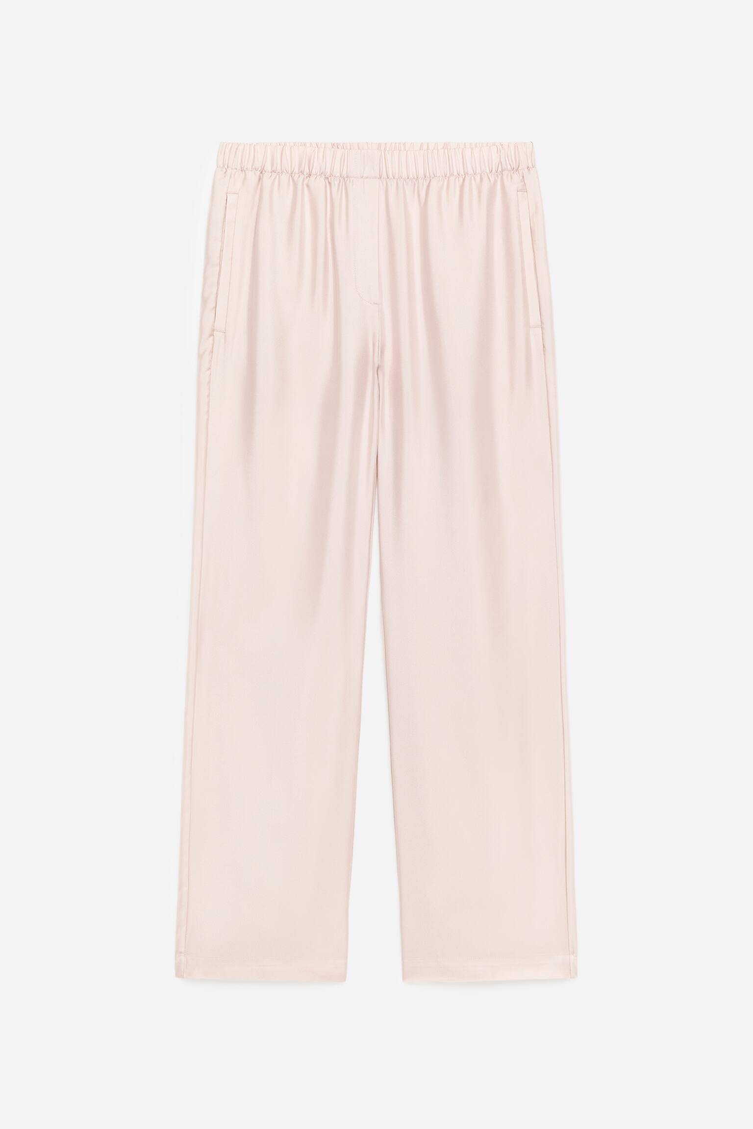 Bukser i silketwill - Lys beige/Mørkebrun - 2