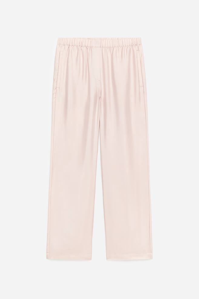 Pantalones en sarga de seda - Beige claro - 1