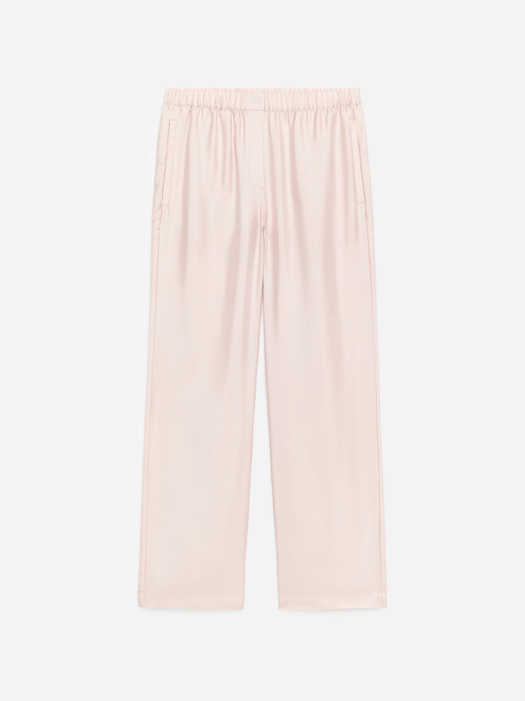 Spodnie z jedwabnego diagonalu - Jasny beż - Fason normalny - Women - StillMedia/DescriptiveStillLife - 2