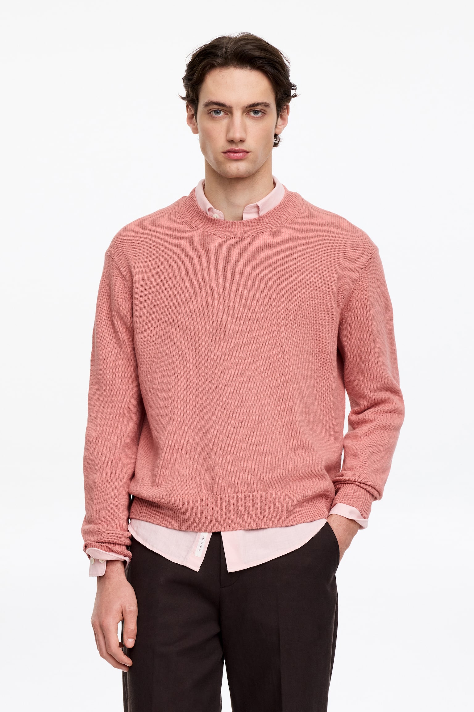 Pullover aus Leinen und Baumwolle - Altrosa/Beige - 1