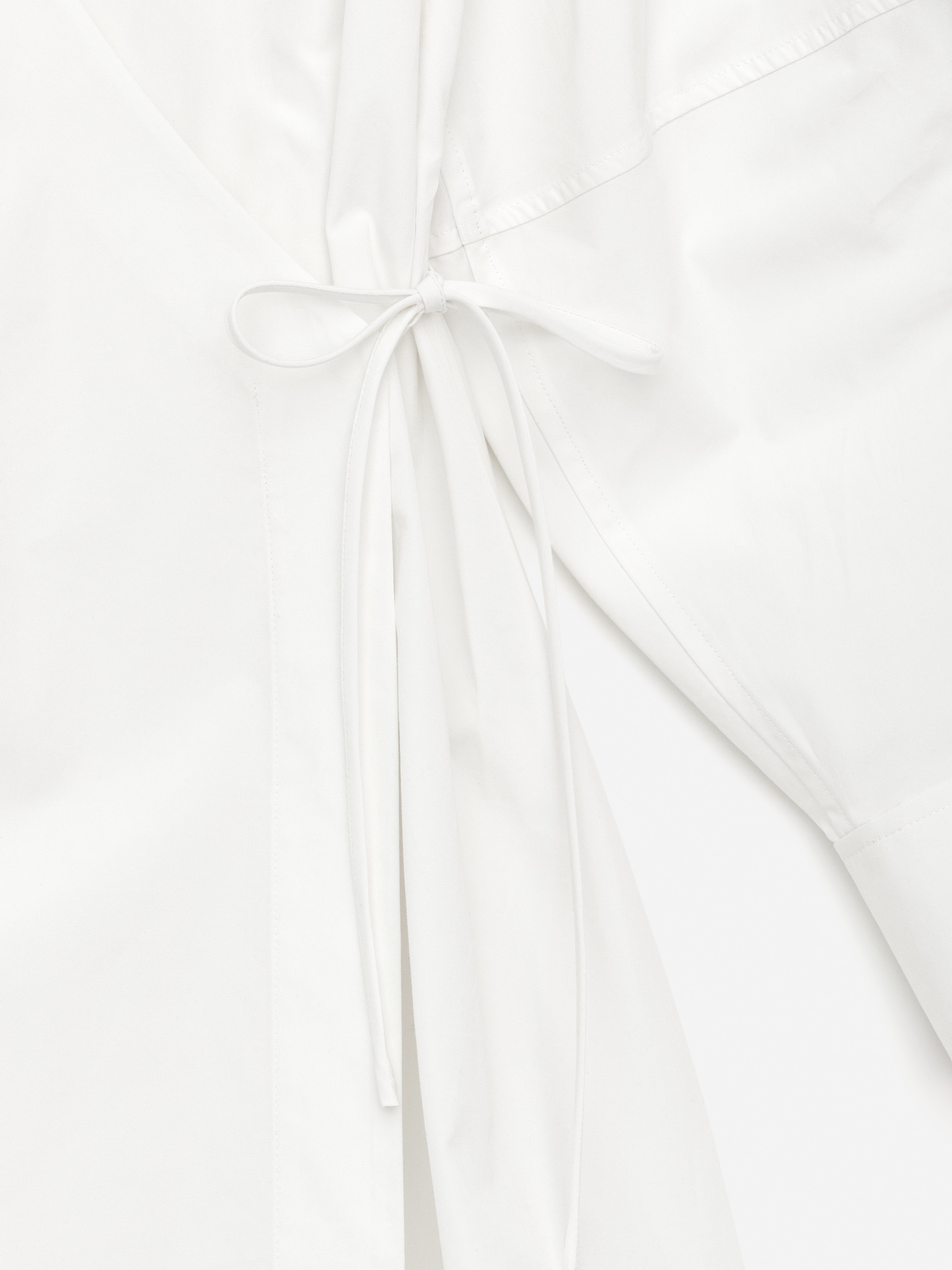 Robe portefeuille en coton - Blanc/Noir - 6