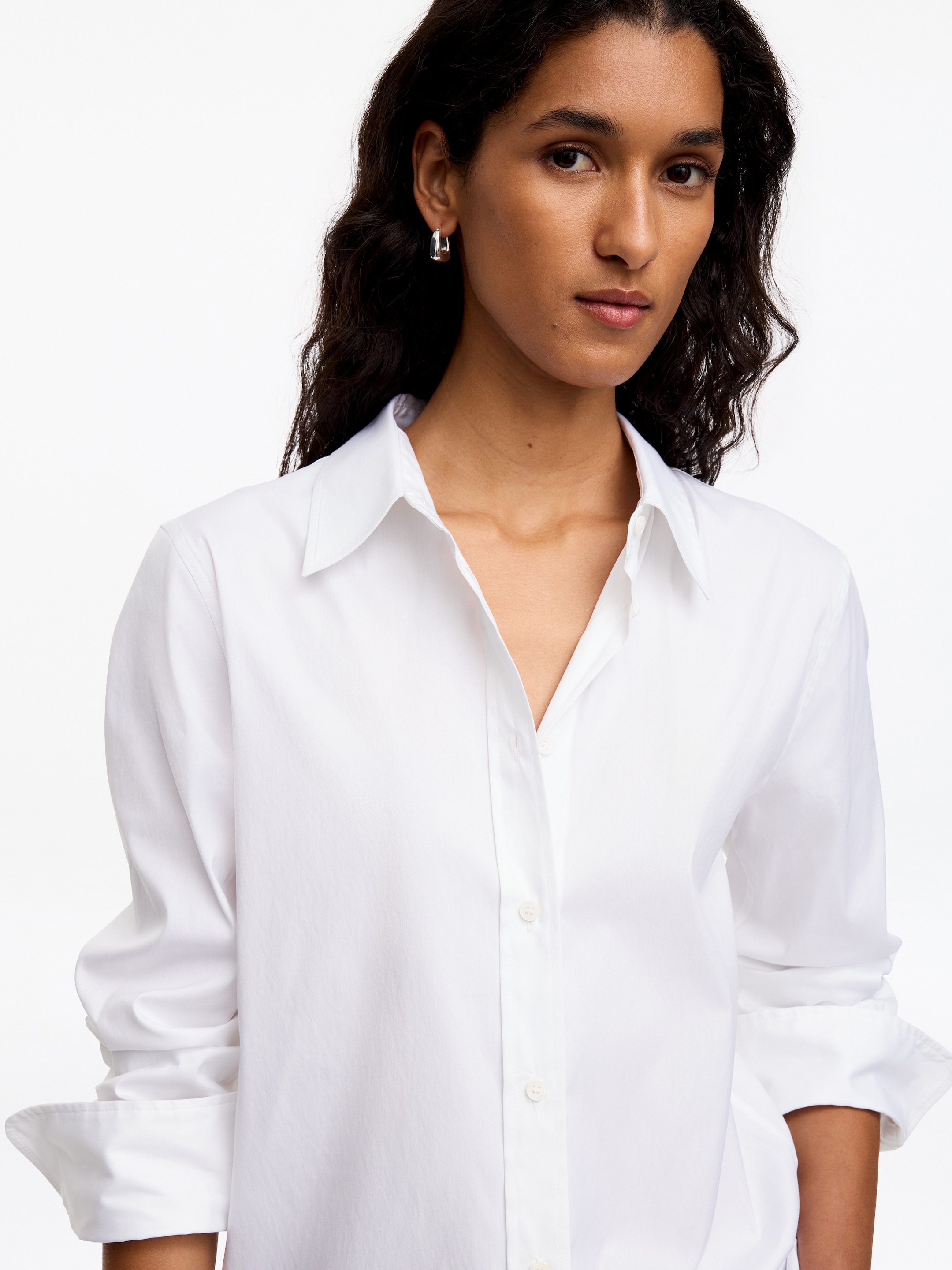 Schmales Hemd aus Baumwolle mit Stretch - Weiß - Slim Fit - Women - StillMedia/Lookbook - 4