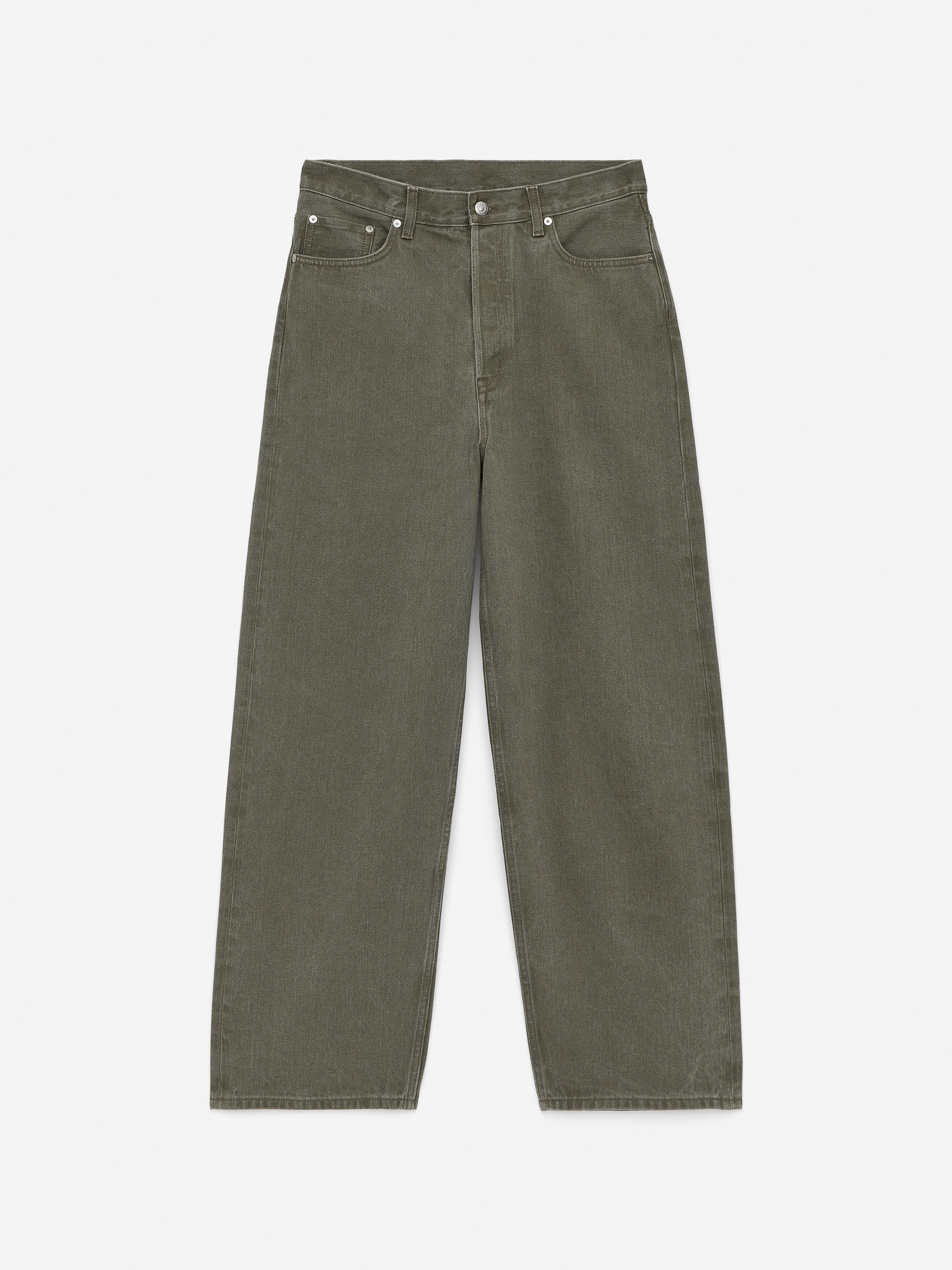 AMBER Barrel Jeans - Khaki Green - Loose fit - Women - StillMedia/DescriptiveStillLife - 2
