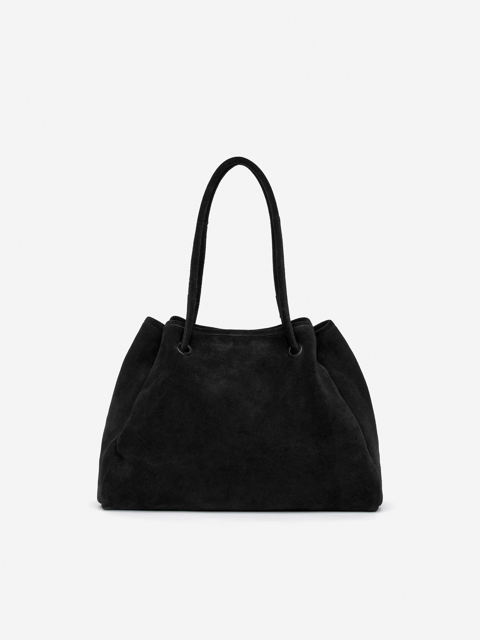 Veloursledertasche - Schwarz