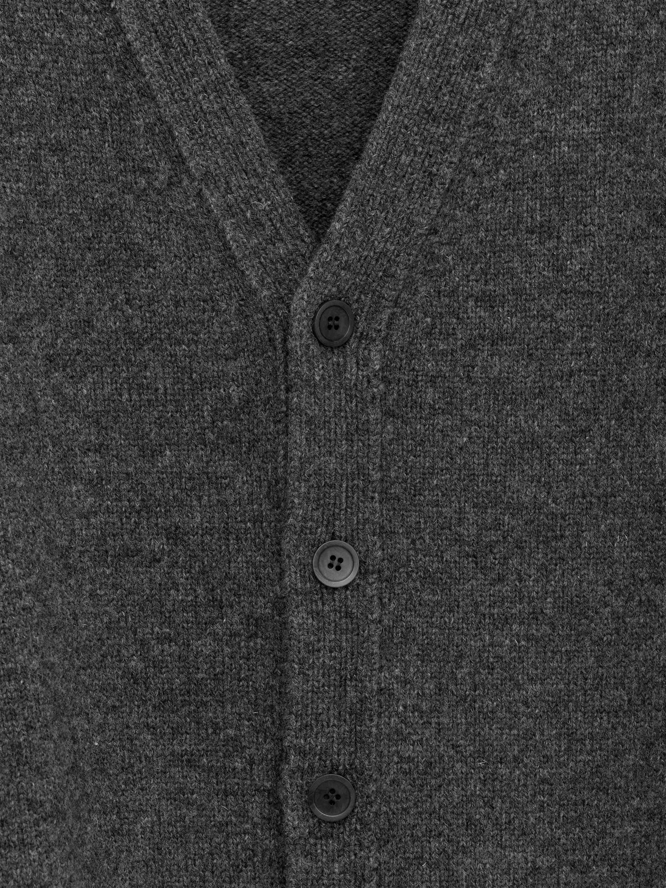 Vis større bilde: Ullcardigan med v-hals - Mørkegrå - HERRE | H&M NO 6