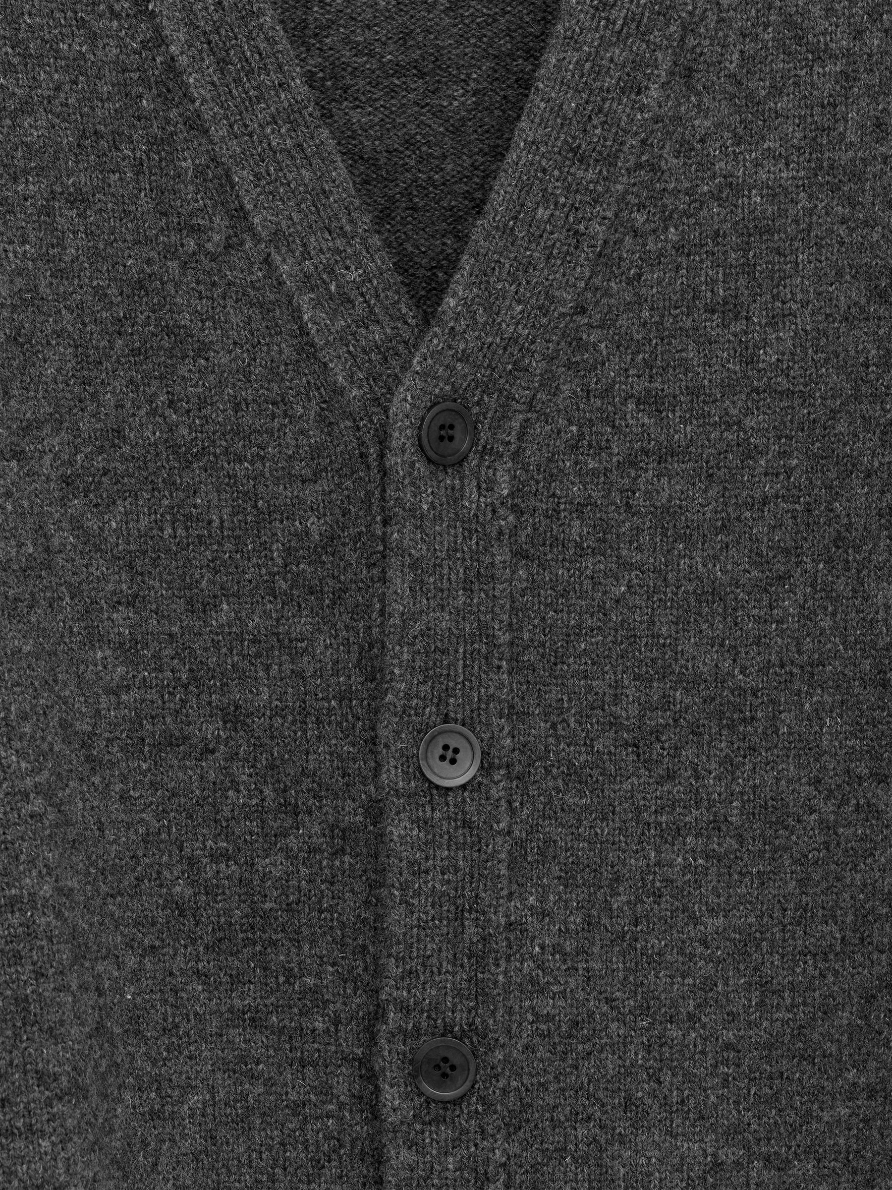 Wollstrickjacke mit V-Ausschnitt - Dunkelgrau - Loose Fit - Herren - StillMedia/DescriptiveDetail - 1