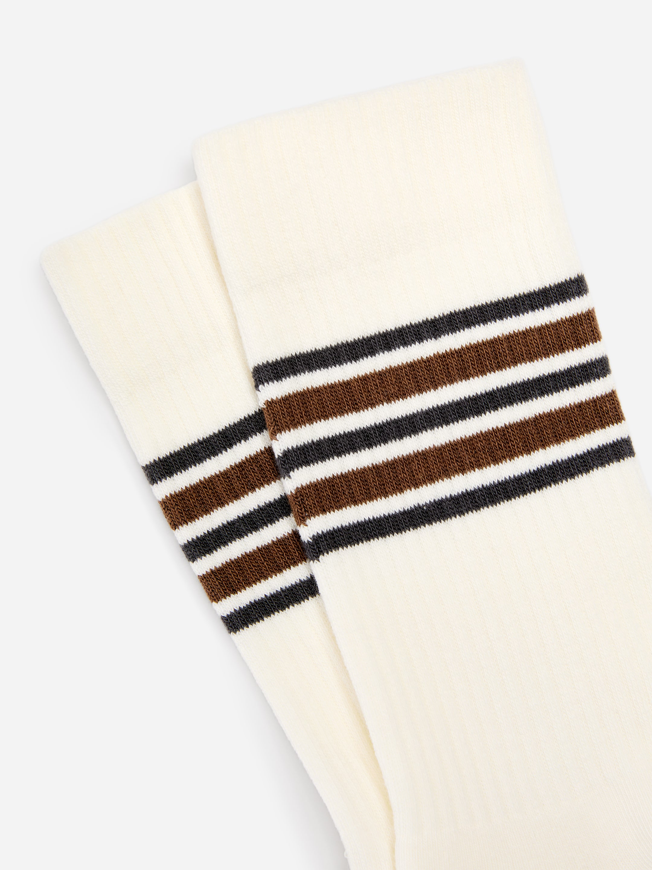 Crew Socks - White/Brown - Men - StillMedia/DescriptiveDetail - 2