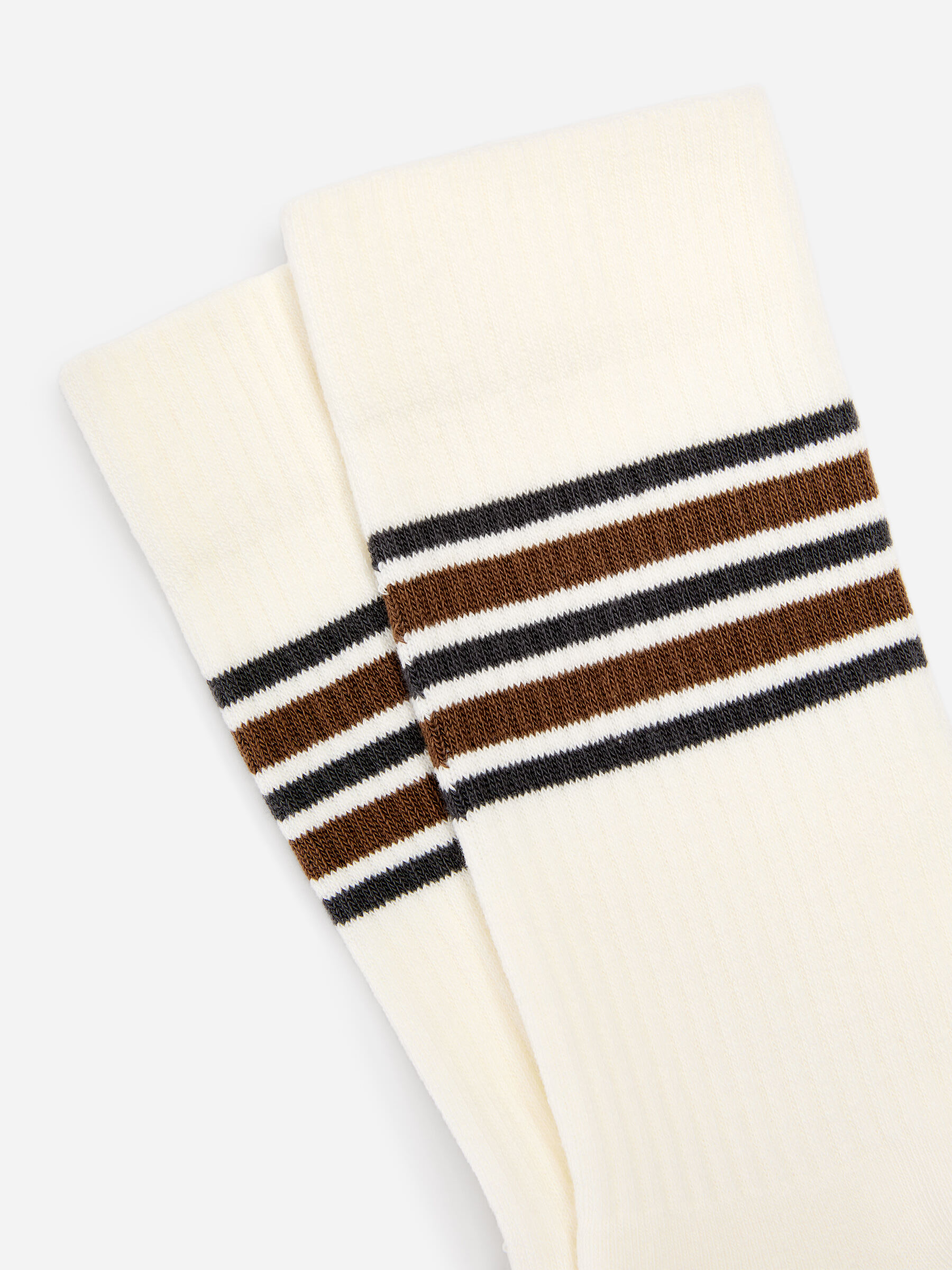 Crew Socks - White/Brown - Men - StillMedia/DescriptiveDetail - 2