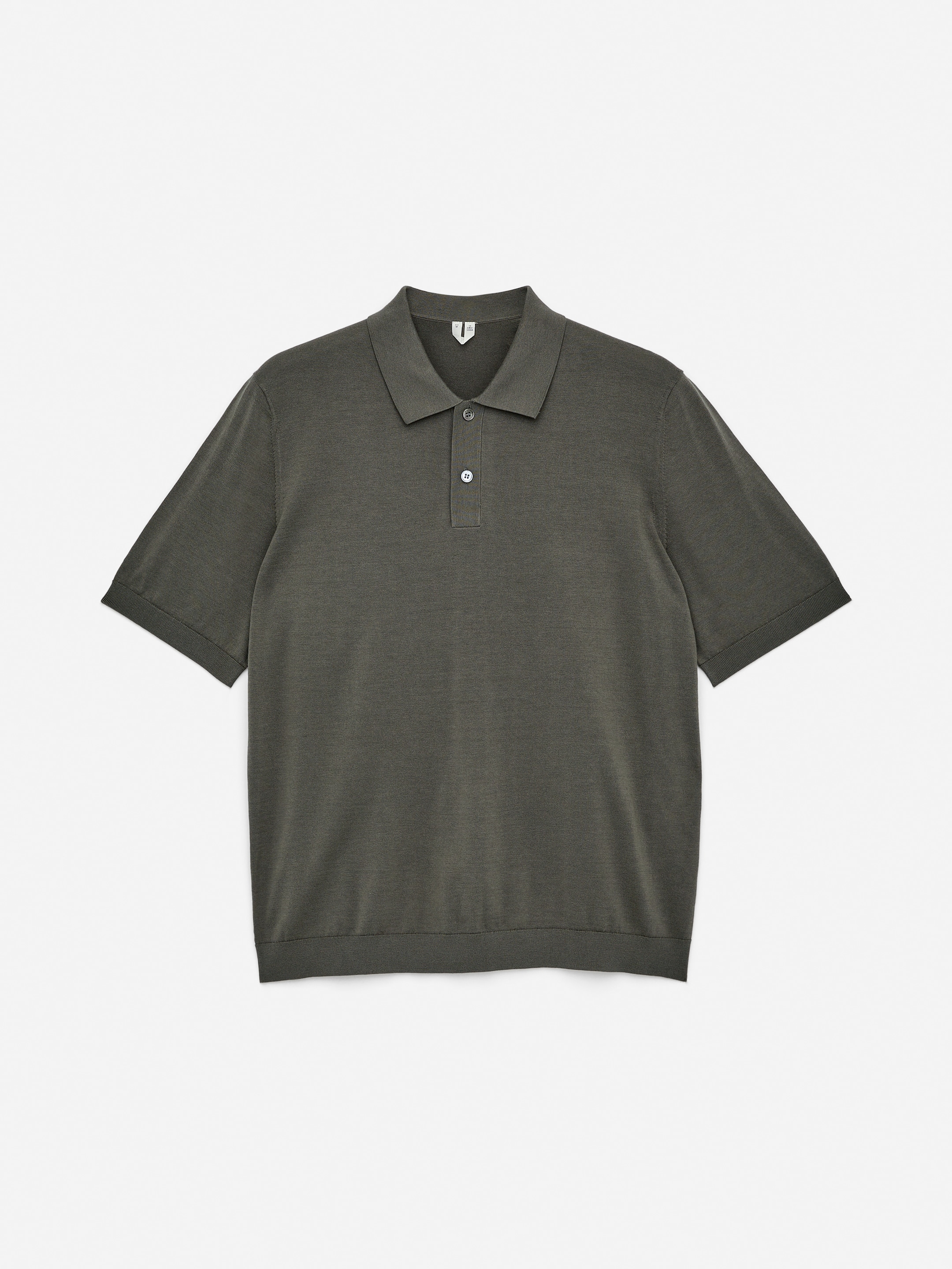 Cotton Silk Polo Shirt - Khaki Green - Regular fit - Men - StillMedia/DescriptiveStillLife - 2