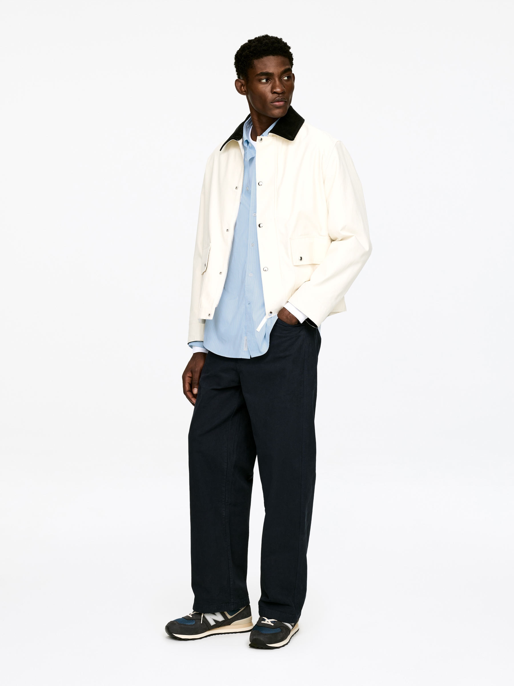 Relaxed Button-Down Shirt - Light Blue/Striped - Relaxed fit - Men - StillMedia/Lookbook - 9
