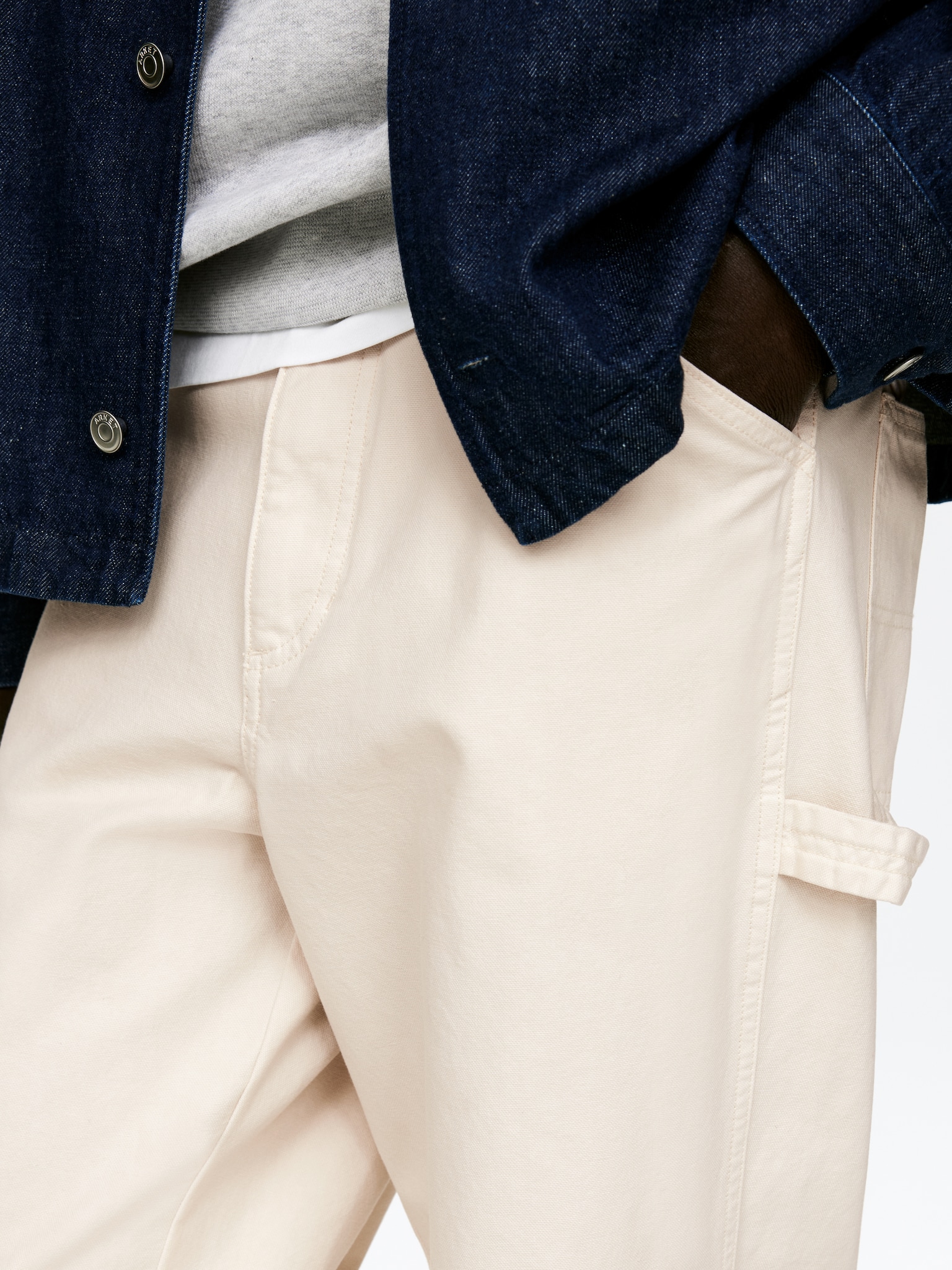 Pantalones de trabajo loose fit - Blanco roto/Marrón - 6