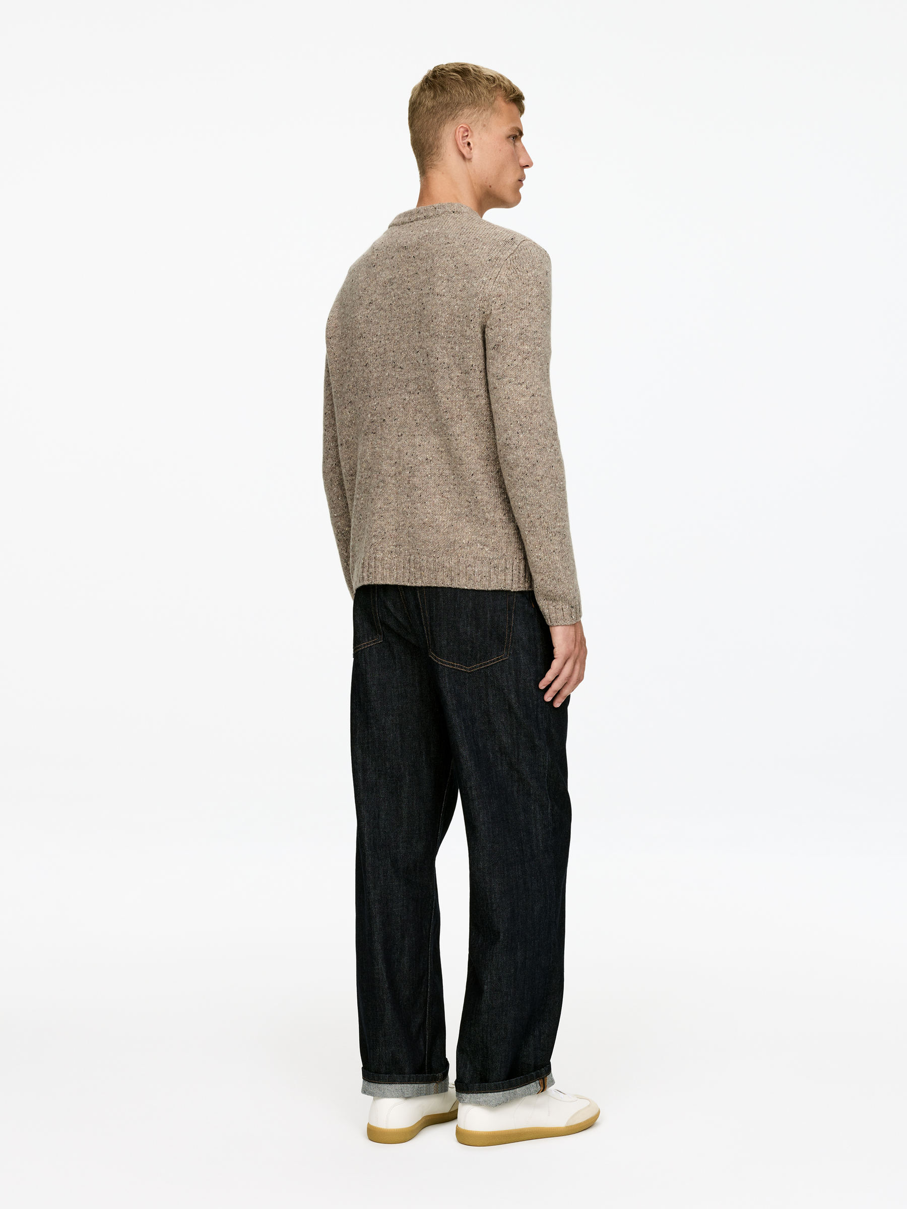 Wool-Alpaca Blend Jumper - Beige Melange - Regular fit - Men - StillMedia/Lookbook - 9