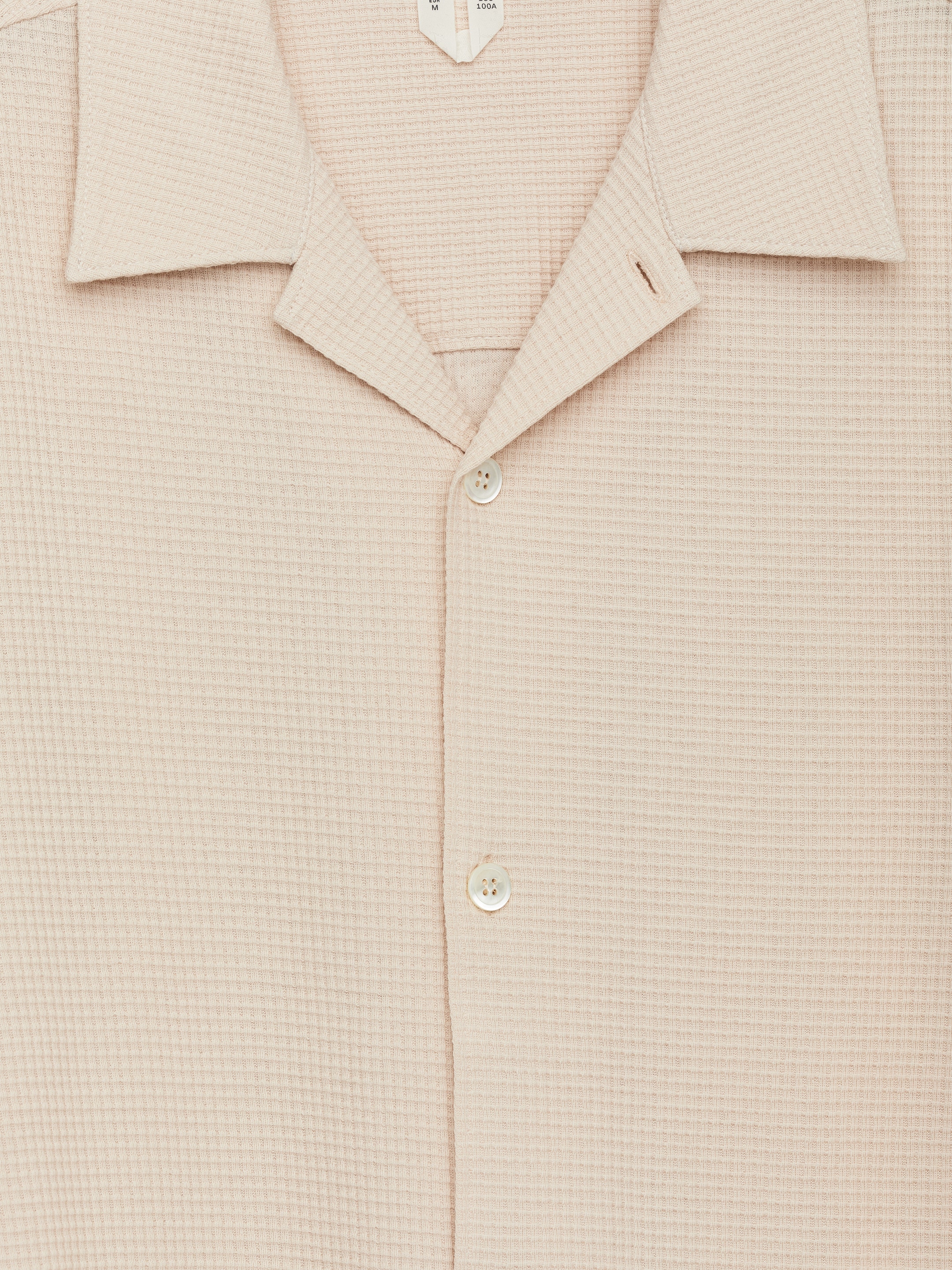 Våffelstickad skjorta - Beige - Regular fit - Men - StillMedia/DescriptiveDetail - 1