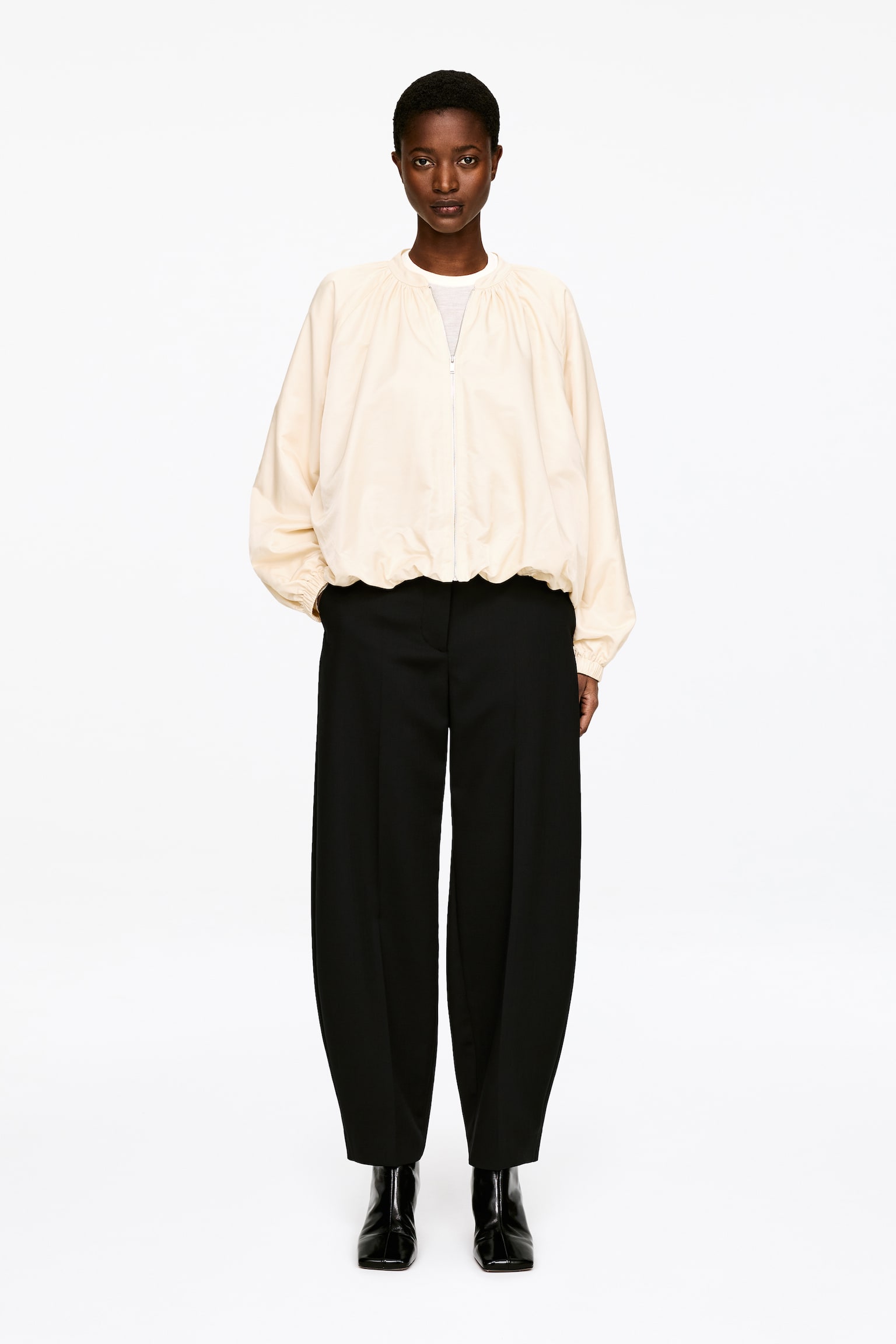 Blousonjacka - Crèmevit/Svart - 1