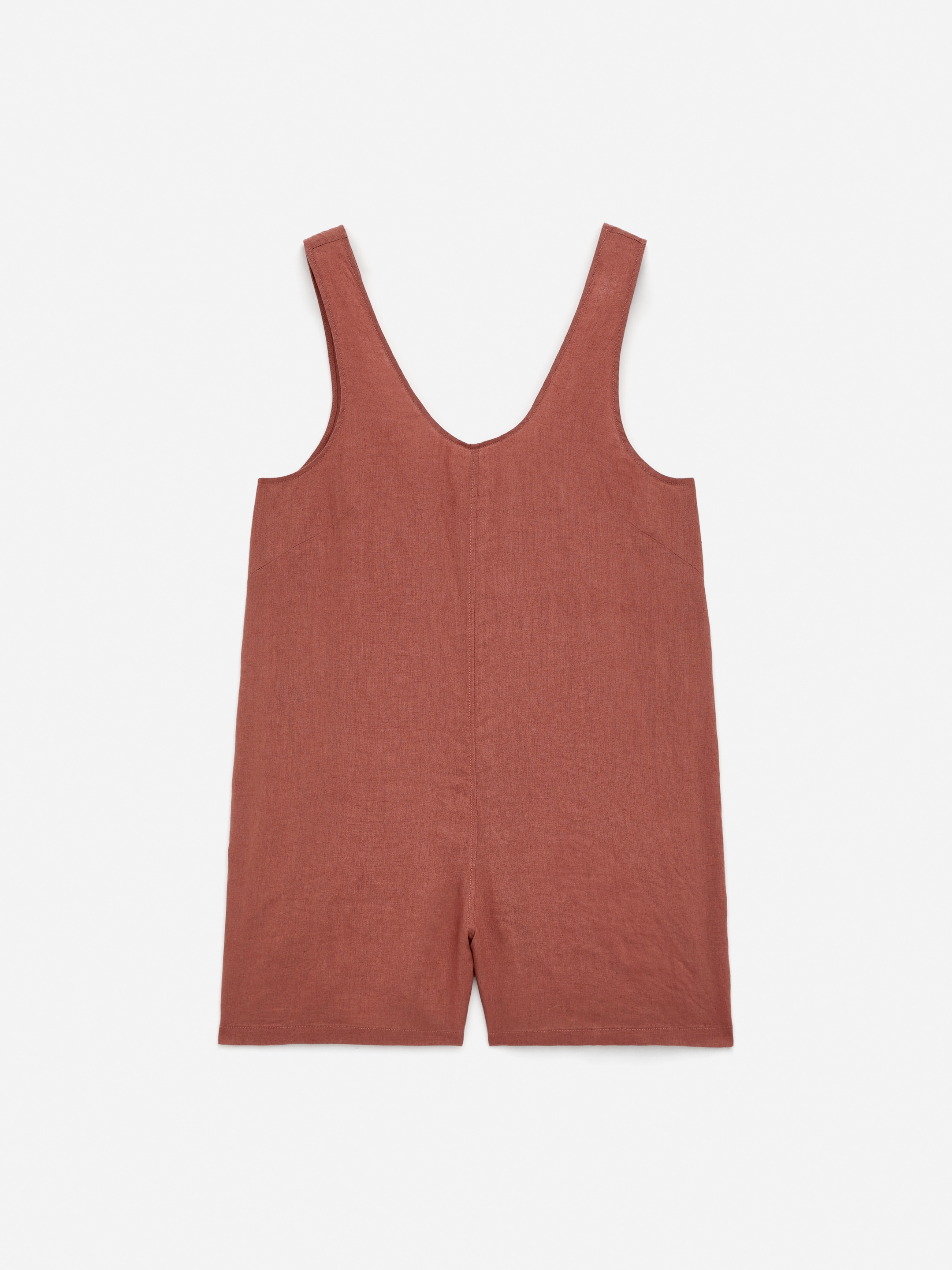 Jumpsuit i linne - Roströd - Regular fit - Women - StillMedia/DescriptiveStillLife - 2