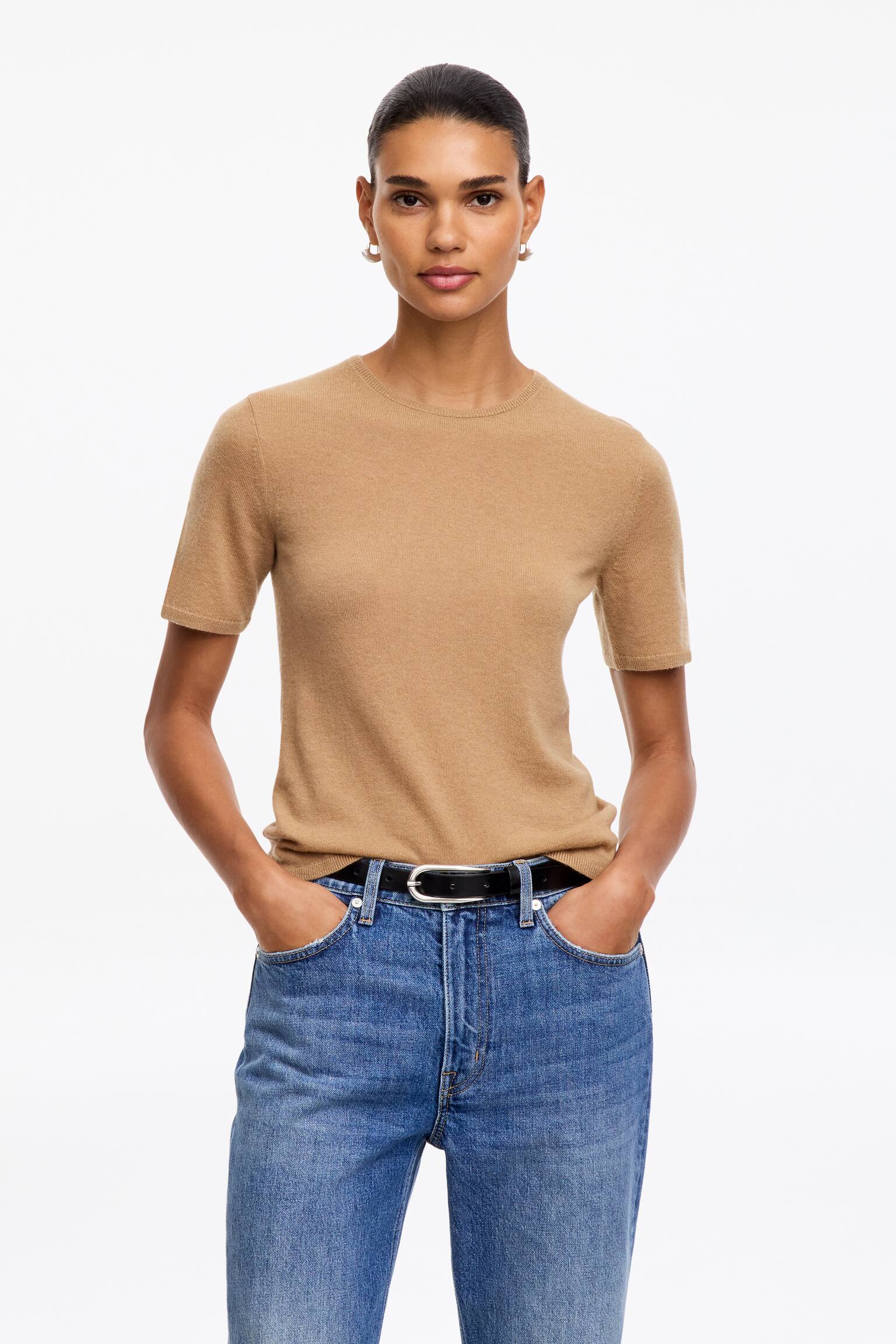 Haut en pur cachemire - Camel/gris/Noir - 1
