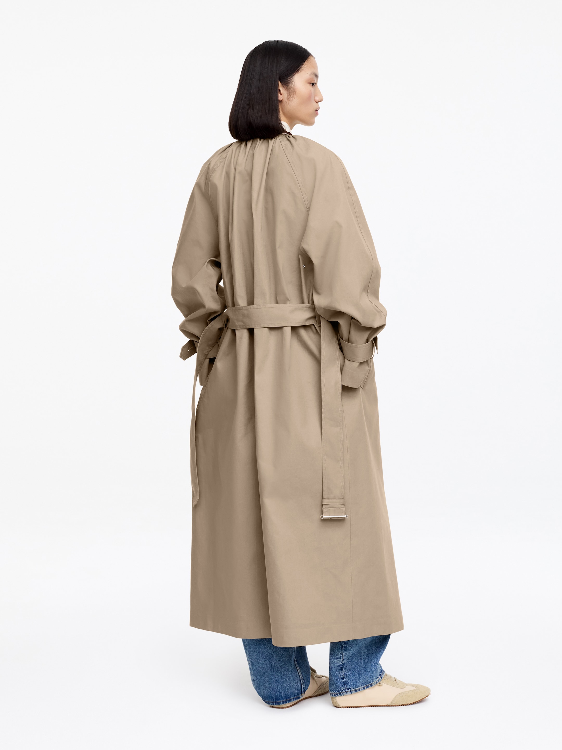 Cotton Coat - Beige - Oversized - Women - StillMedia/Lookbook - 8