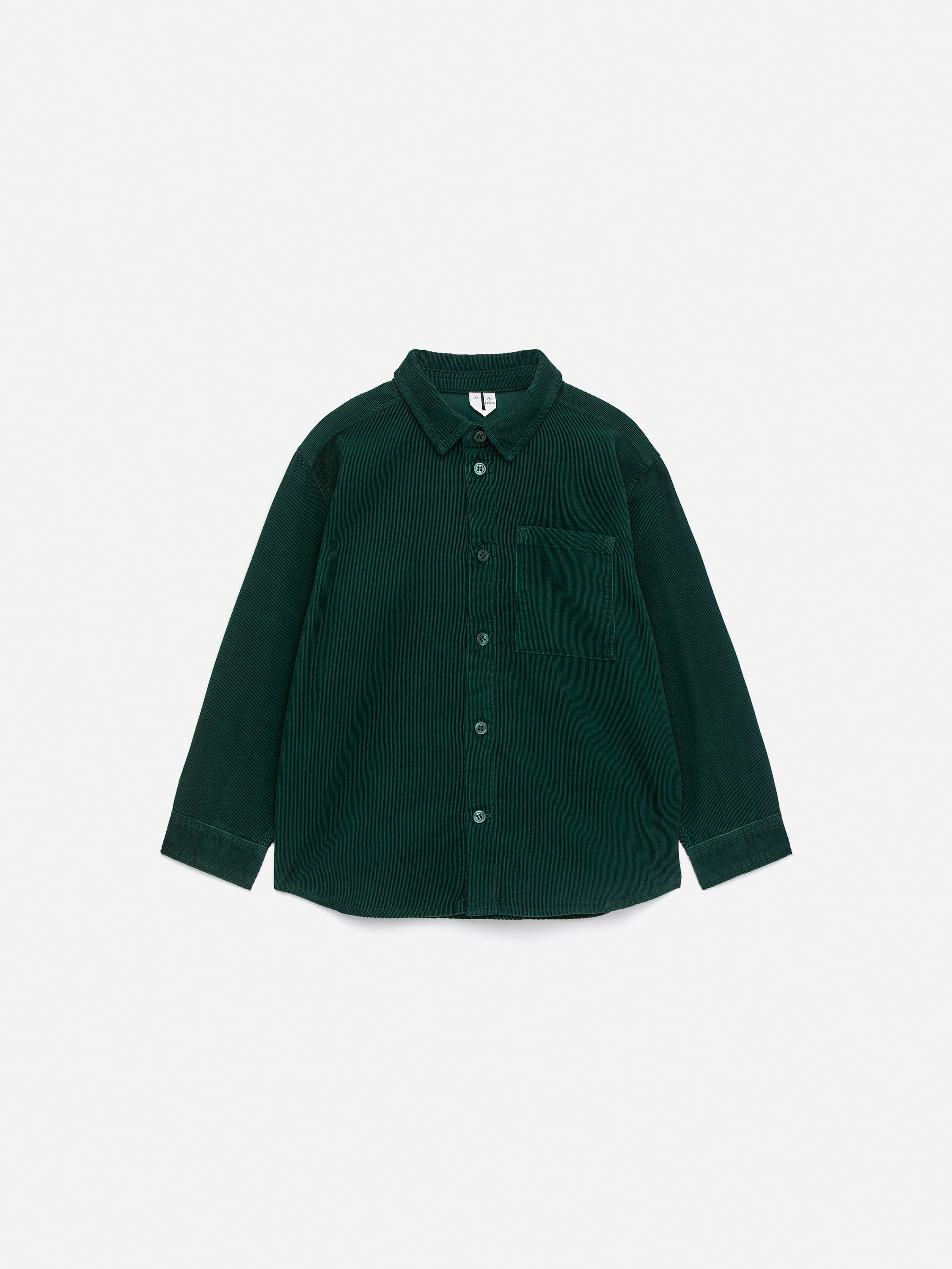 Chemise en velours côtelé - Vert foncé/Bleu ciel