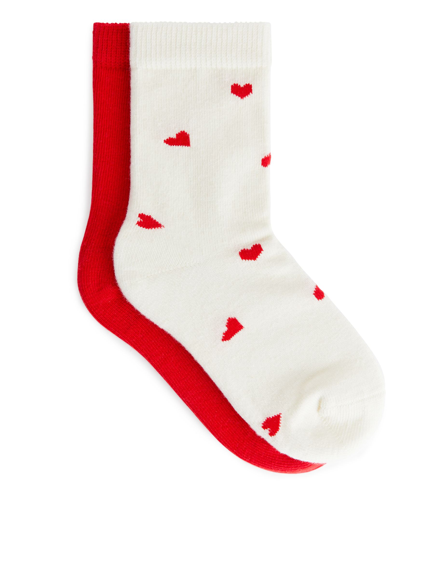 Jacquard-Socken, 2er-Pack - Rot/Ecru - Kinder - StillMedia/DescriptiveStillLife - 1