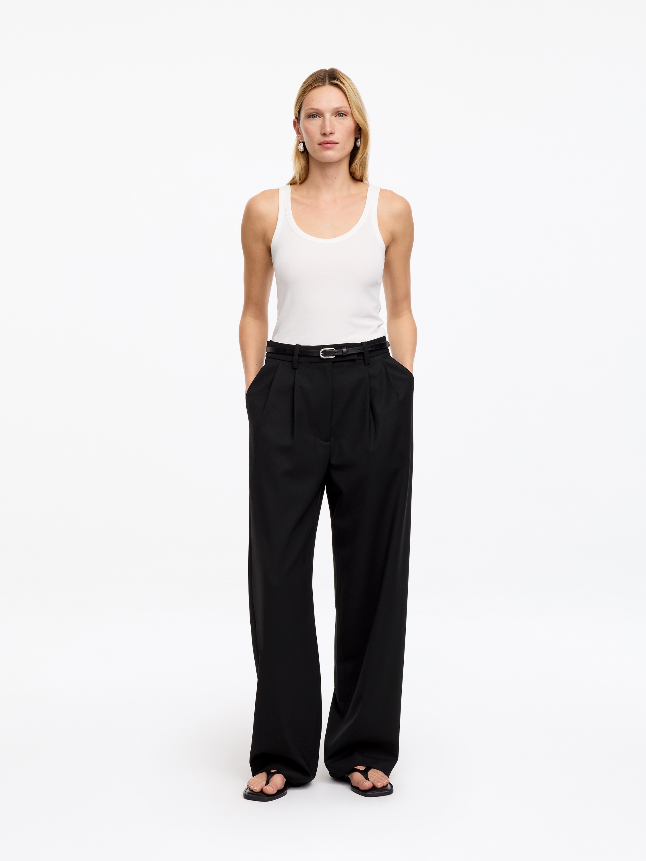 Pantaloni sartoriali in misto lana - Nero/Marrone
