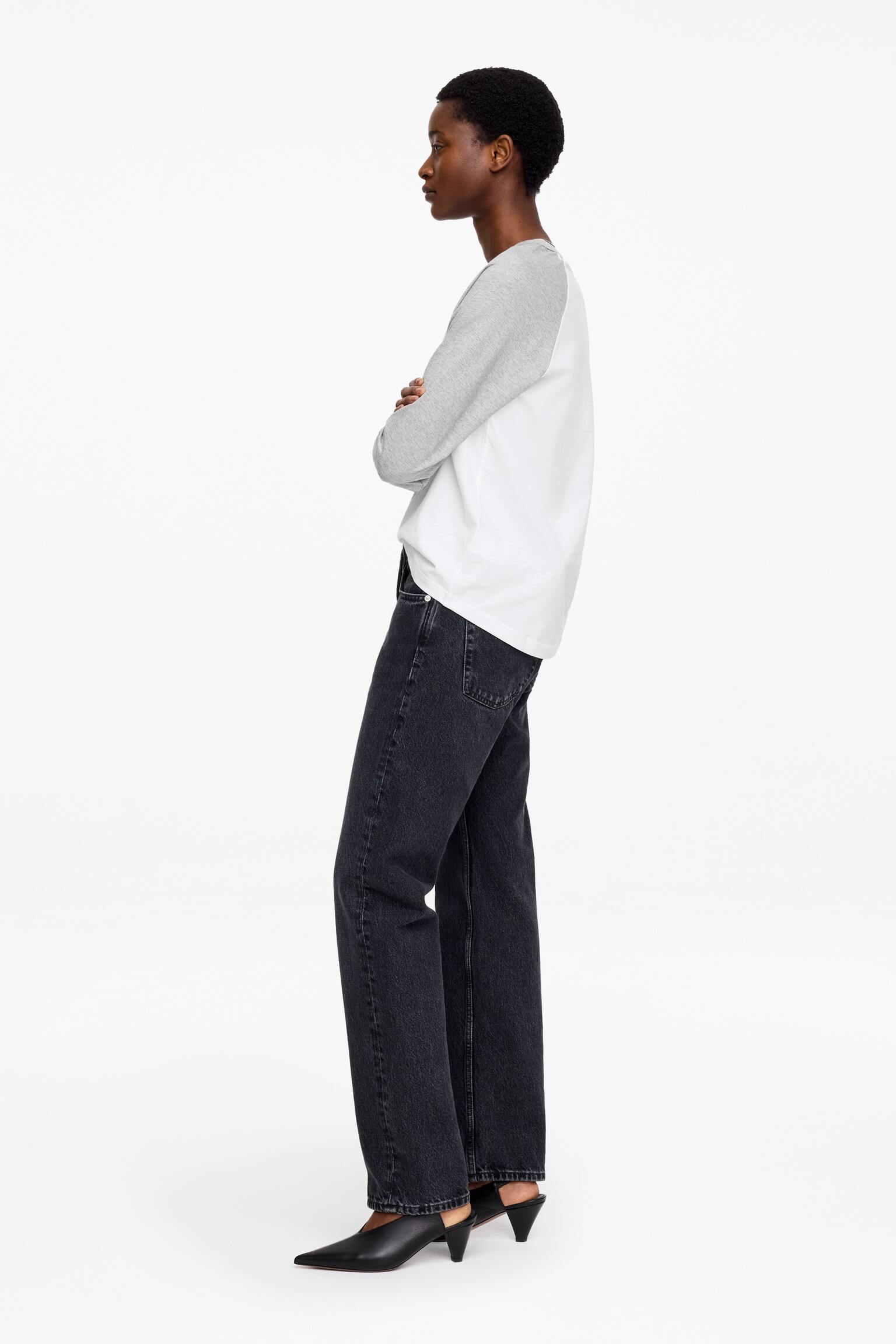 Long-Sleeved T-Shirt - White/Grey/White/Red - 4