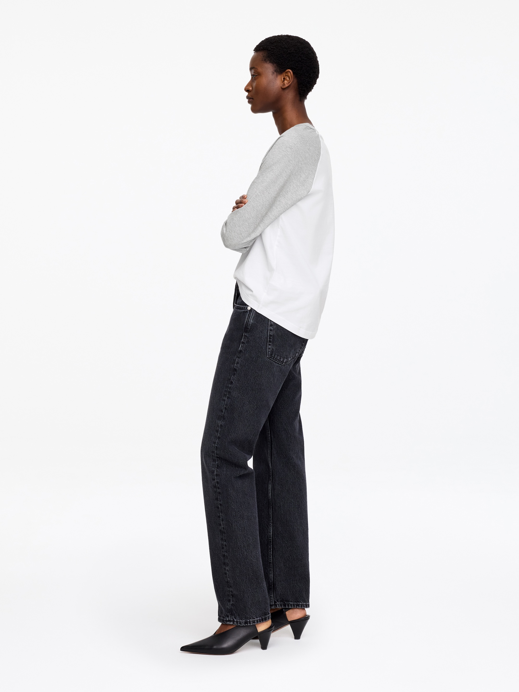 Long-Sleeved T-Shirt - White/Grey - Regular fit - Women - StillMedia/Lookbook - 4