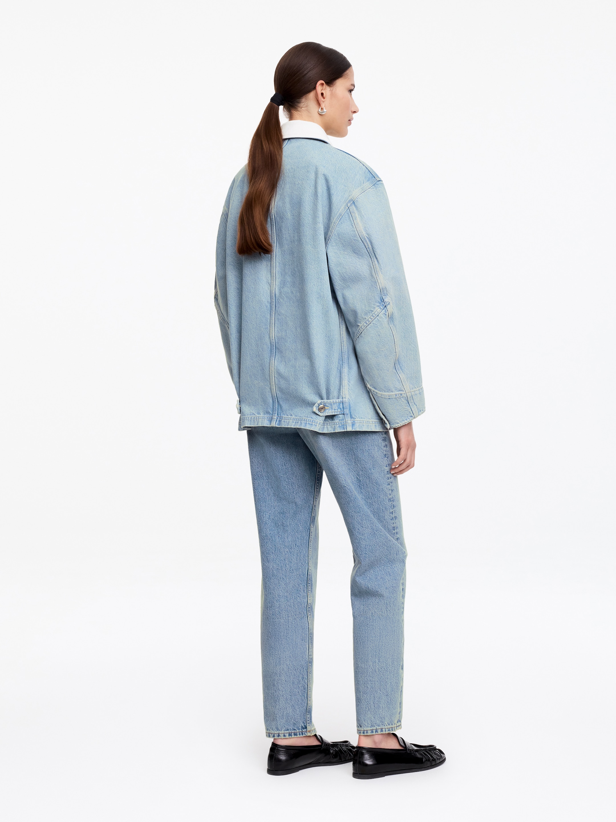 Corduroy-Collar Denim Jacket - Blue - Regular fit - Women - StillMedia/Lookbook - 6
