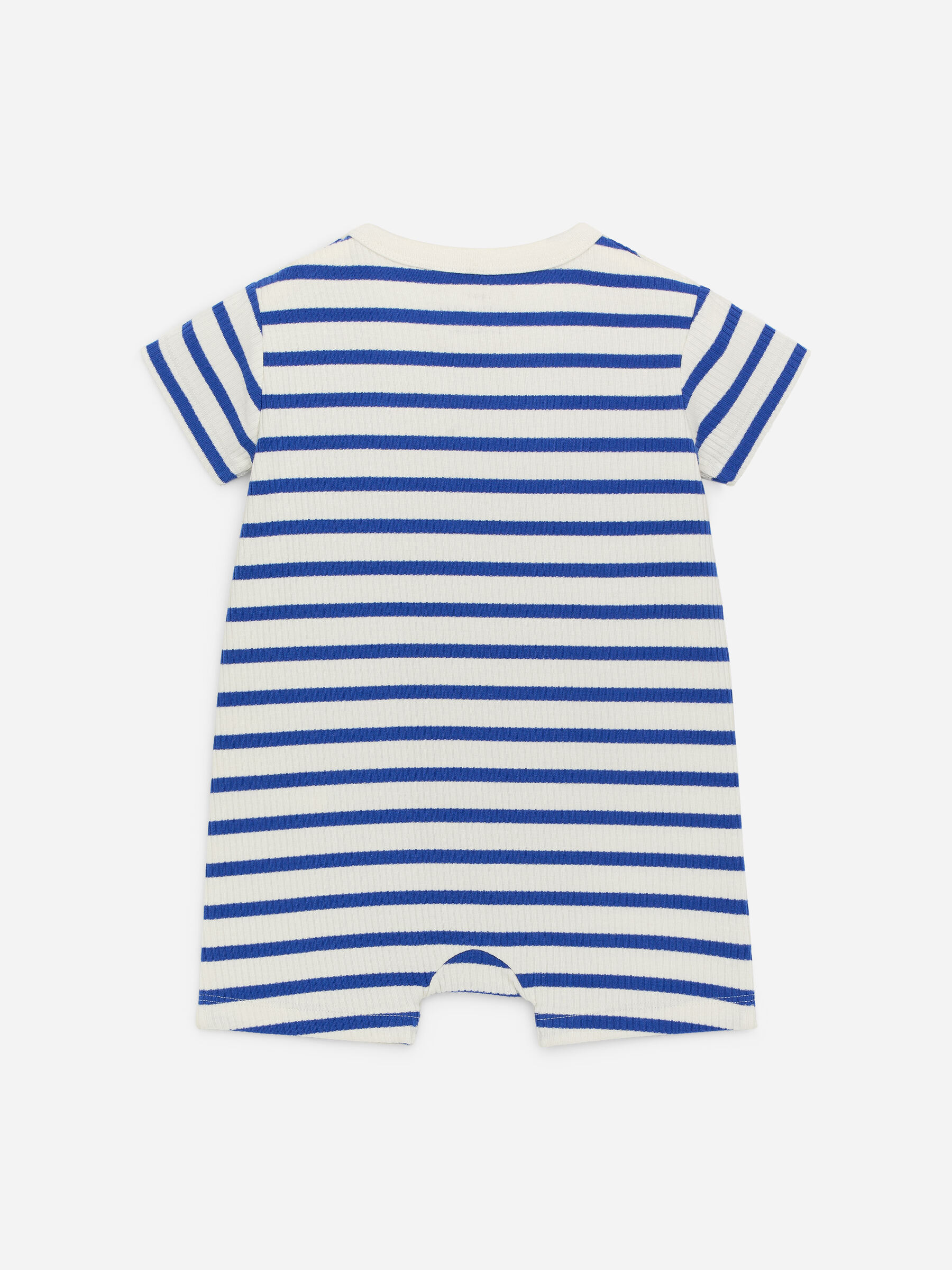 Short Ribbed Jersey Romper - Blue/White - Regular fit - Children - StillMedia/DescriptiveStillLife - 1