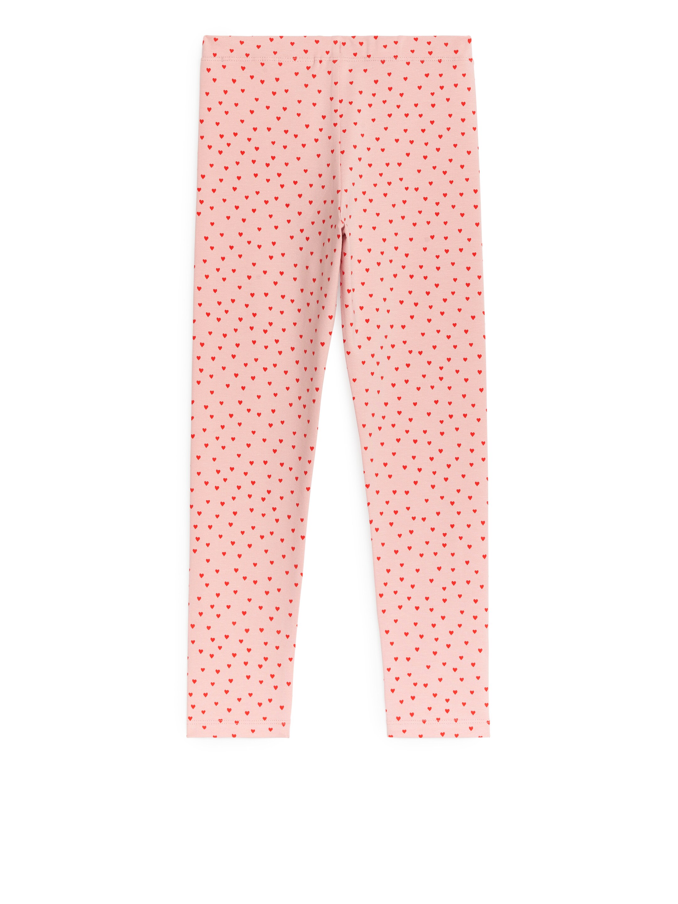 Jersey Leggings - Pink/Red Hearts - Slim fit - Children - StillMedia/DescriptiveStillLife - 2