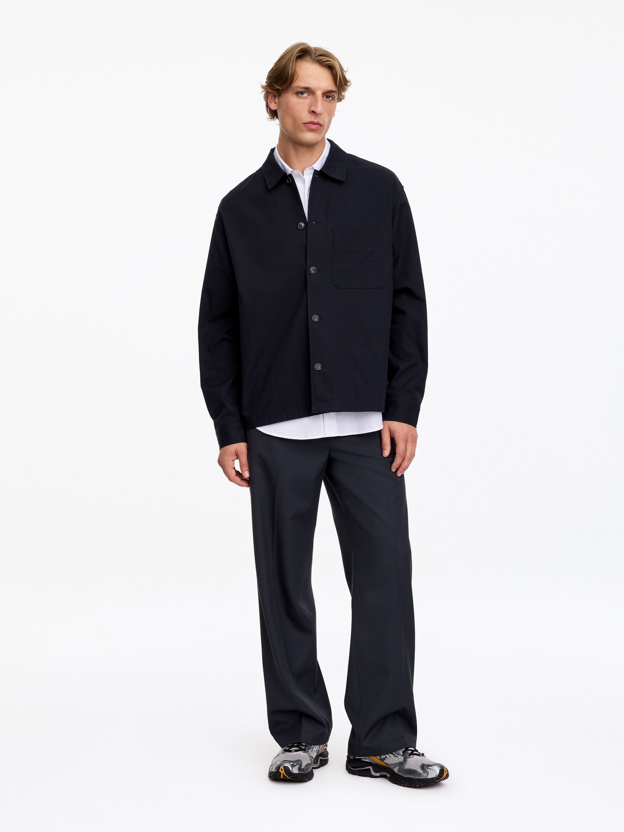Cotton Overshirt-Blue-20751