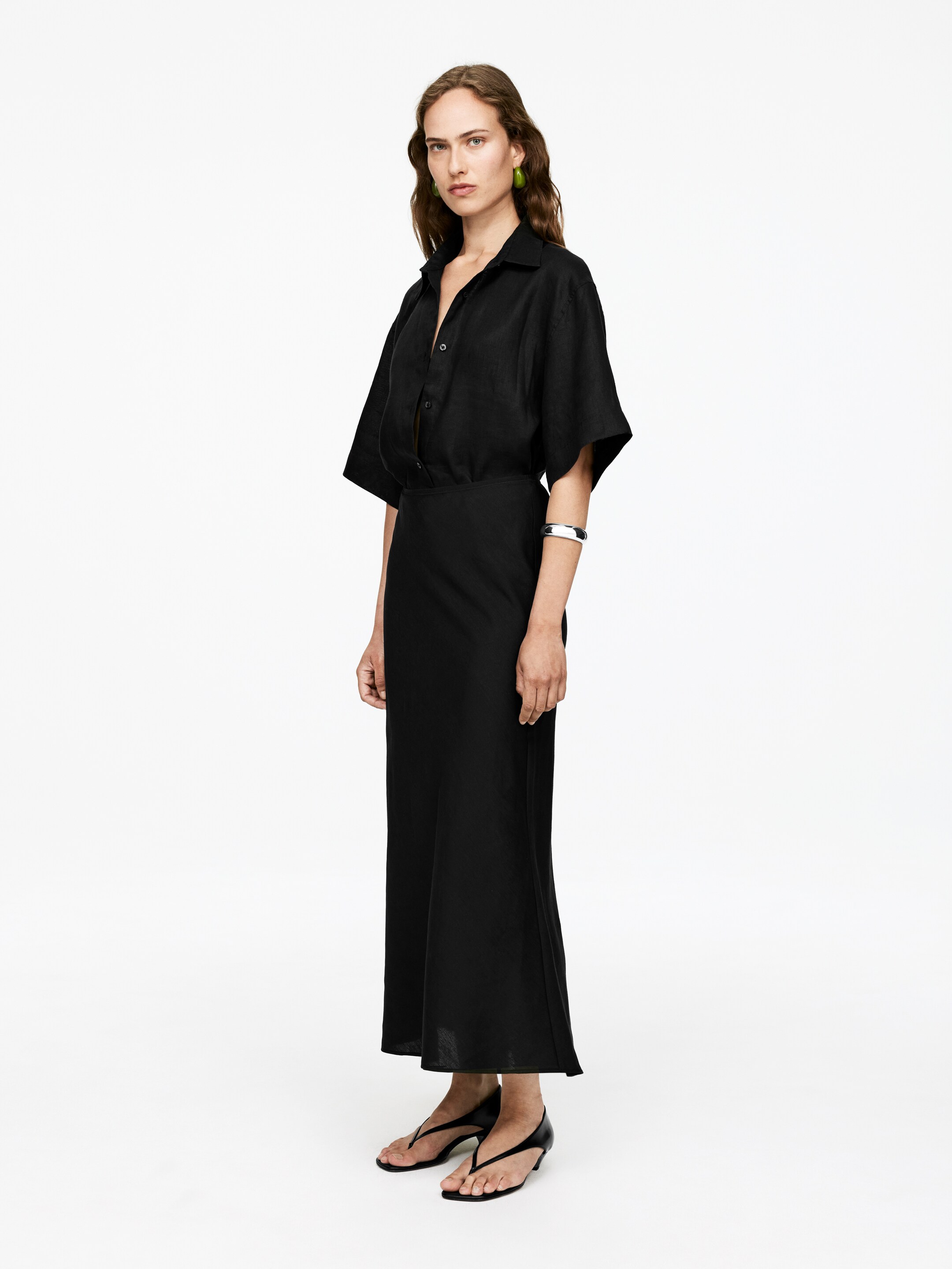 Преглед на по-голямо изображение: Пола от ленена смес - Черно - ЖЕНИ | H&M BG 2