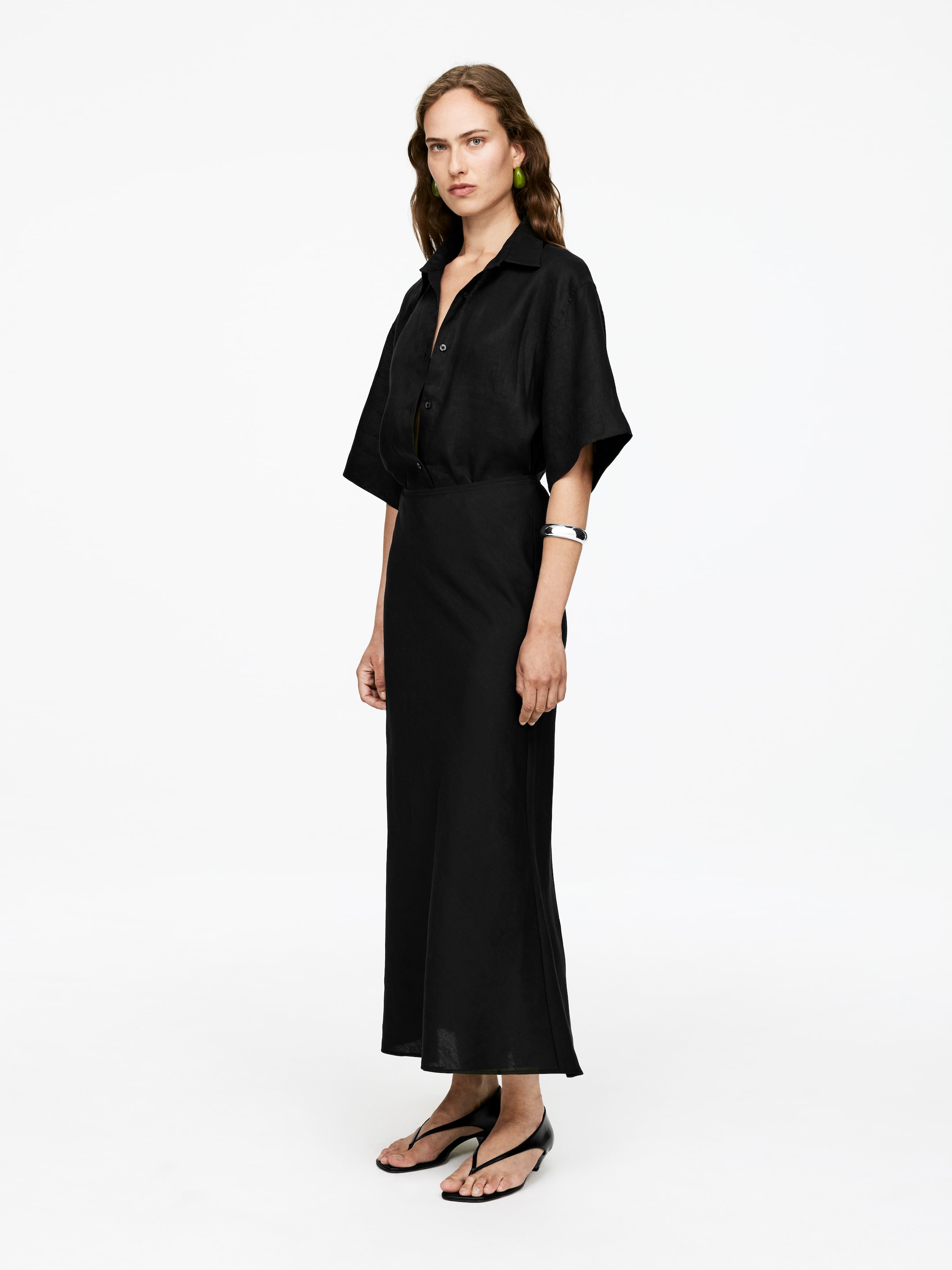 Grösseres Bild ansehen: Rock aus Leinenmischung - Schwarz - DAMEN | H&M CH 2