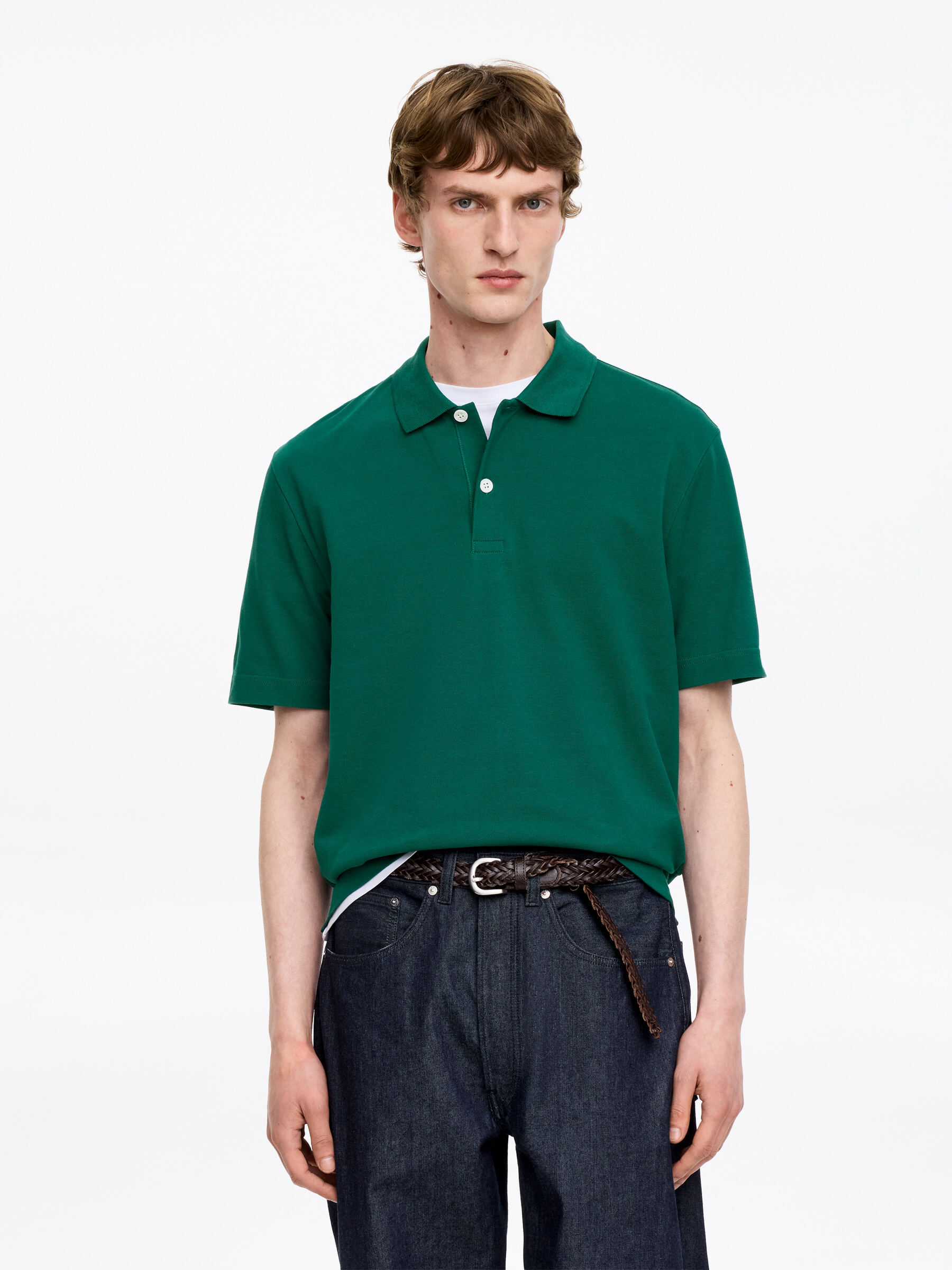 Piqué Polo Shirt-#4F6D6D-18724