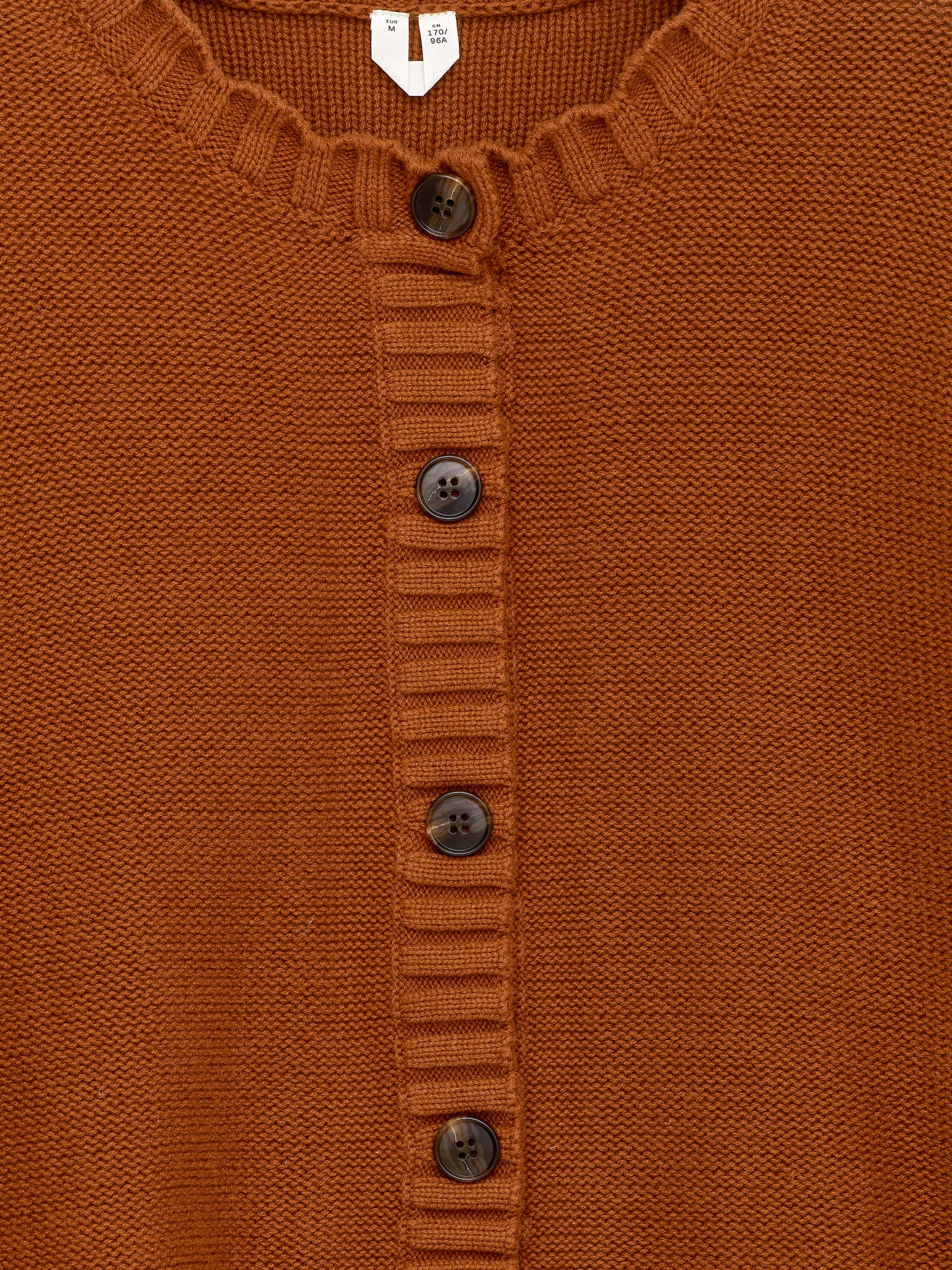 Scallop-Edge Cotton Cardigan - Rust - 5