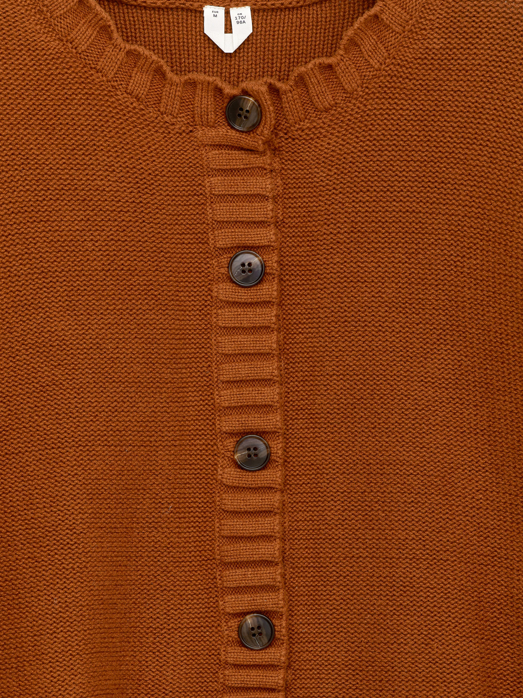 Scallop-Edge Cotton Cardigan - Rust - Loose fit - Women - StillMedia/DescriptiveDetail - 2