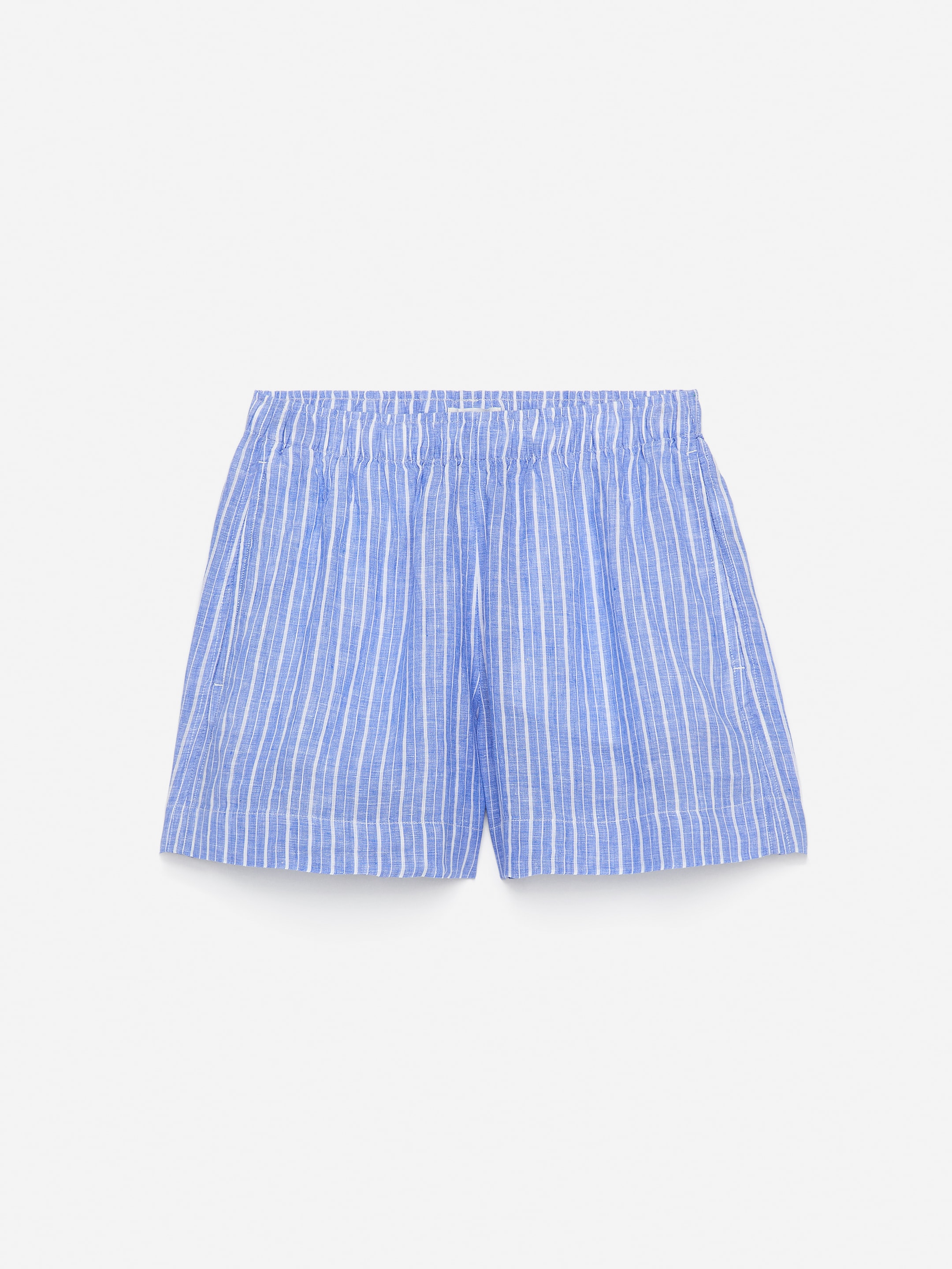 Pantalones cortos de lino-#657CBE-15105