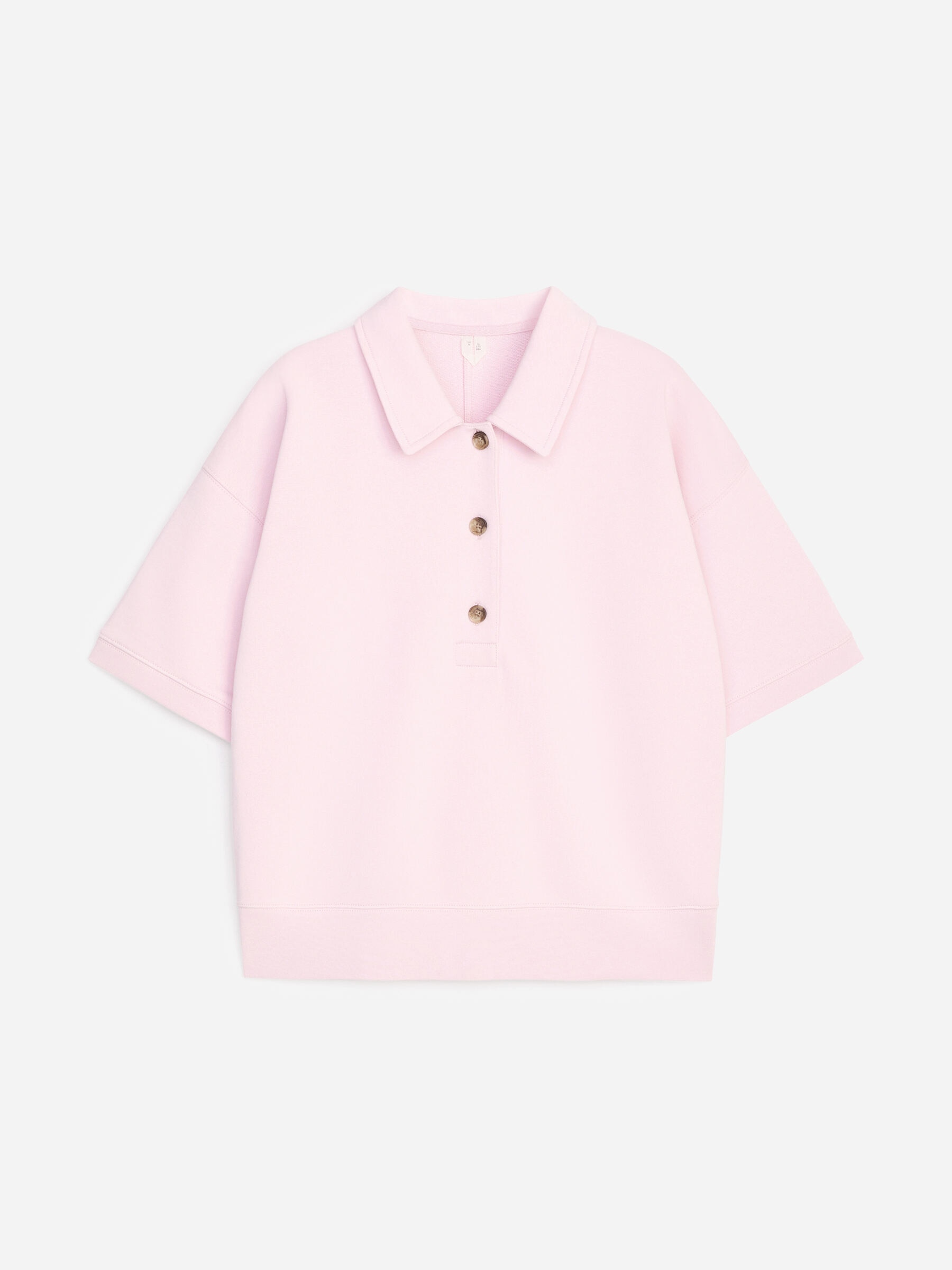 French Terry Polo Sweatshirt-#DAC8D5-19506