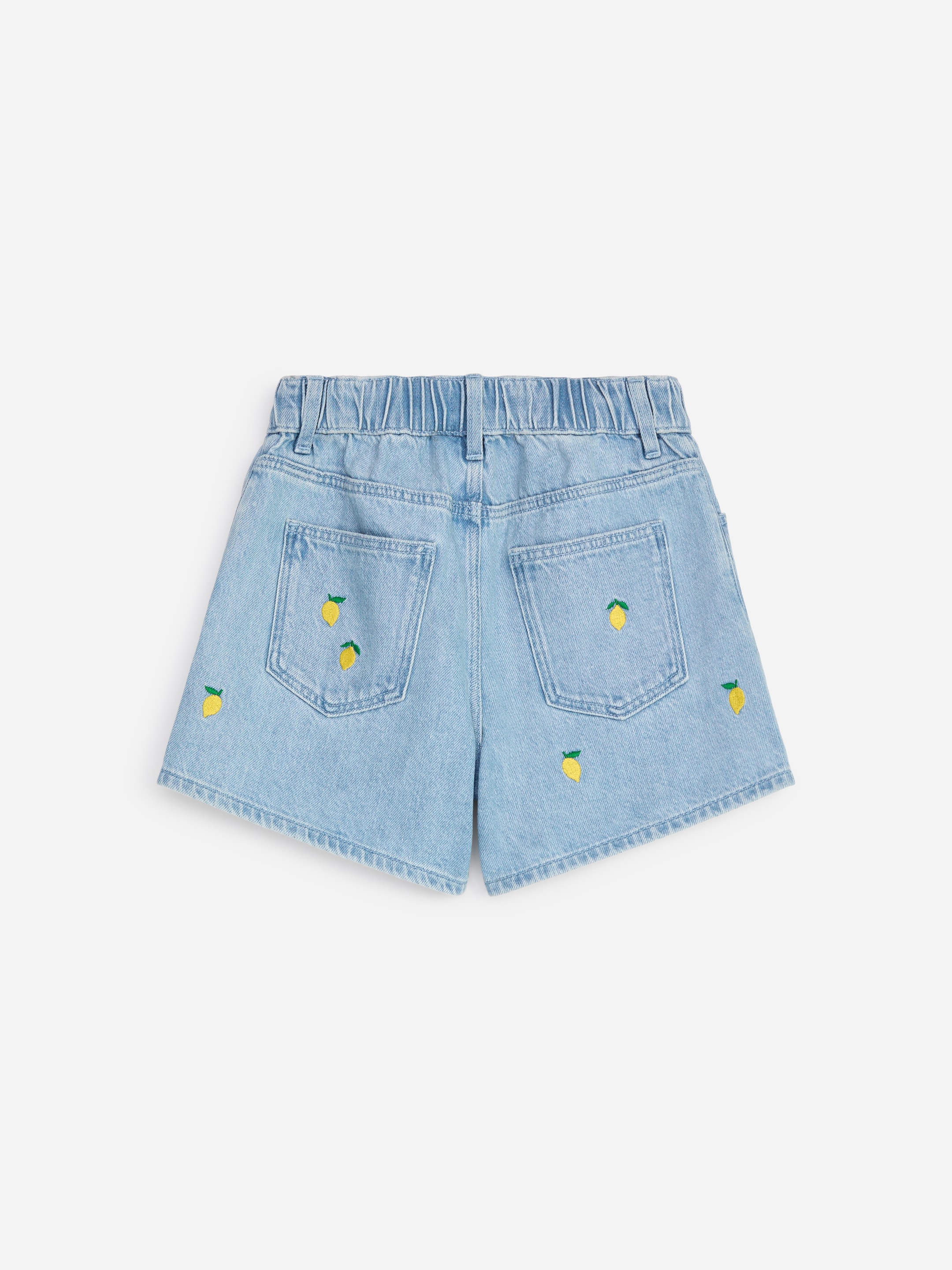 Short en jean - Bleu/Citrons brodés - Relaxed fit - Enfant - StillMedia/DescriptiveStillLife - 1