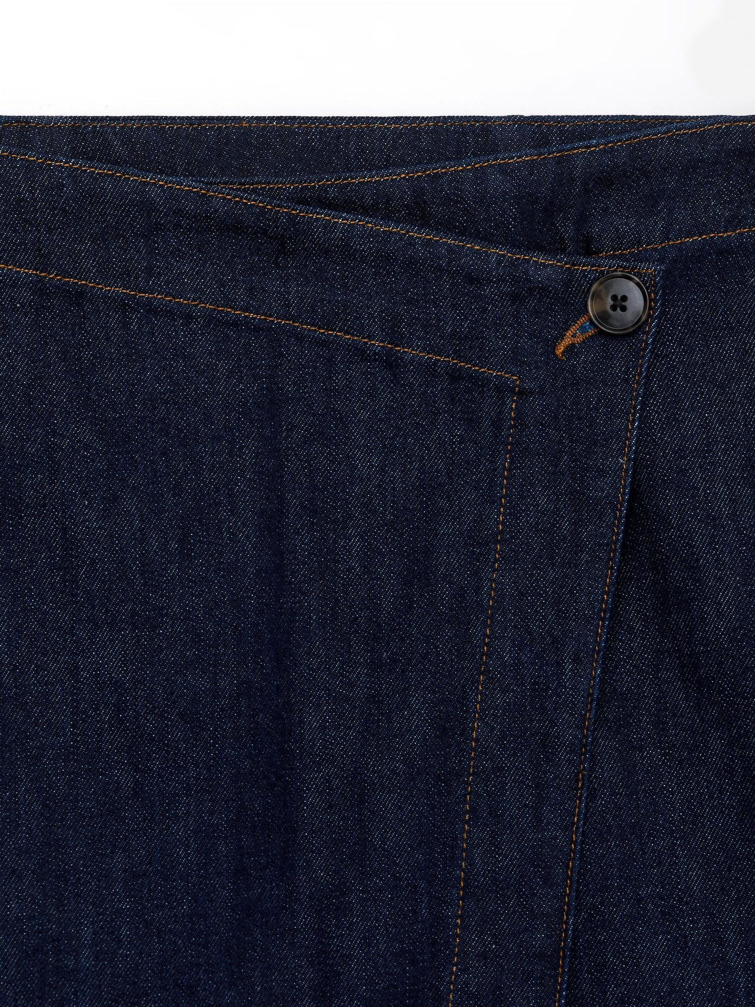 Denim Wrap Skirt - Dark Blue - 4