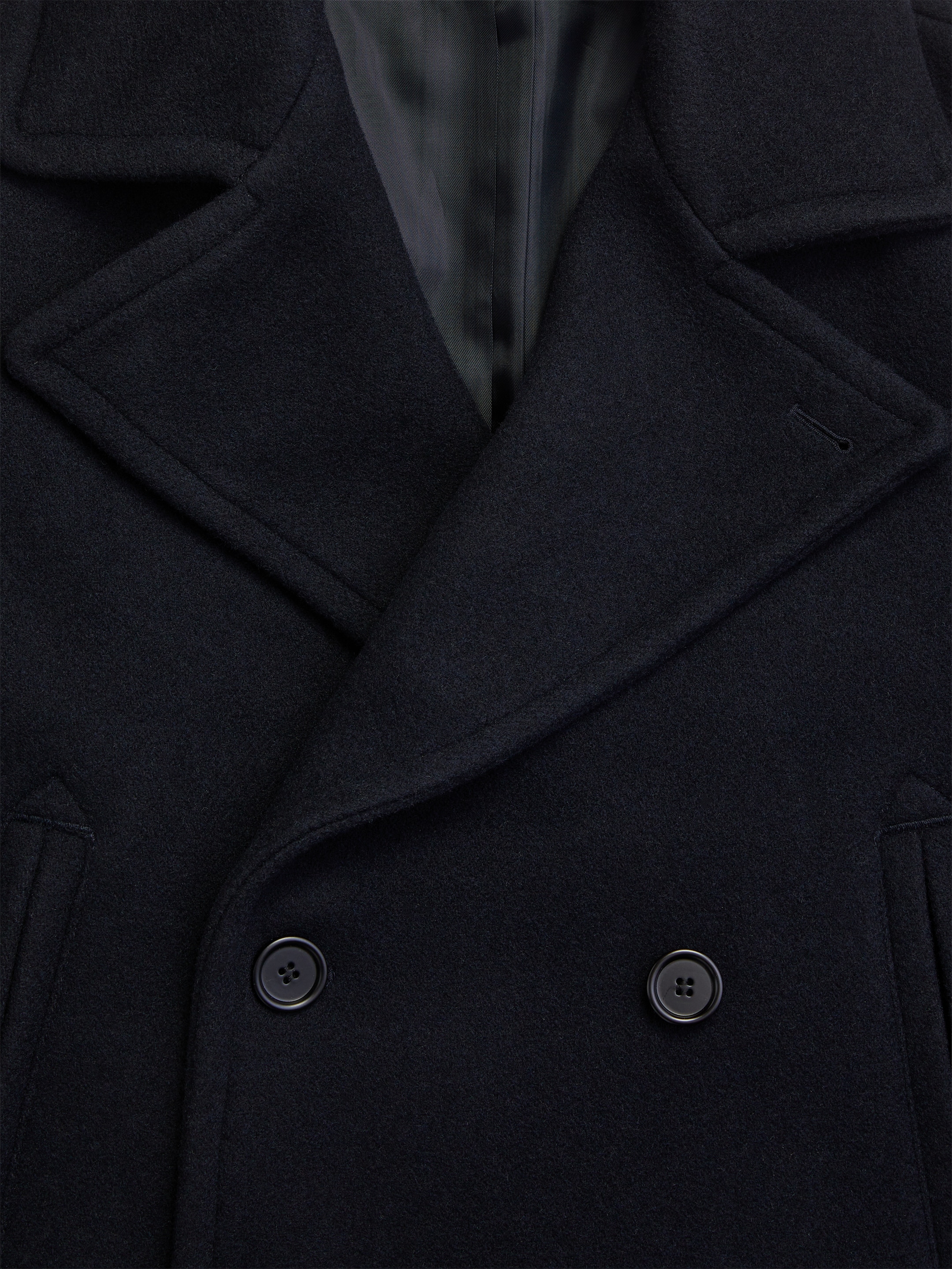 Wool-Blend Pea Coat - Dark Blue - Relaxed fit - men - StillMedia/DescriptiveDetail - 1