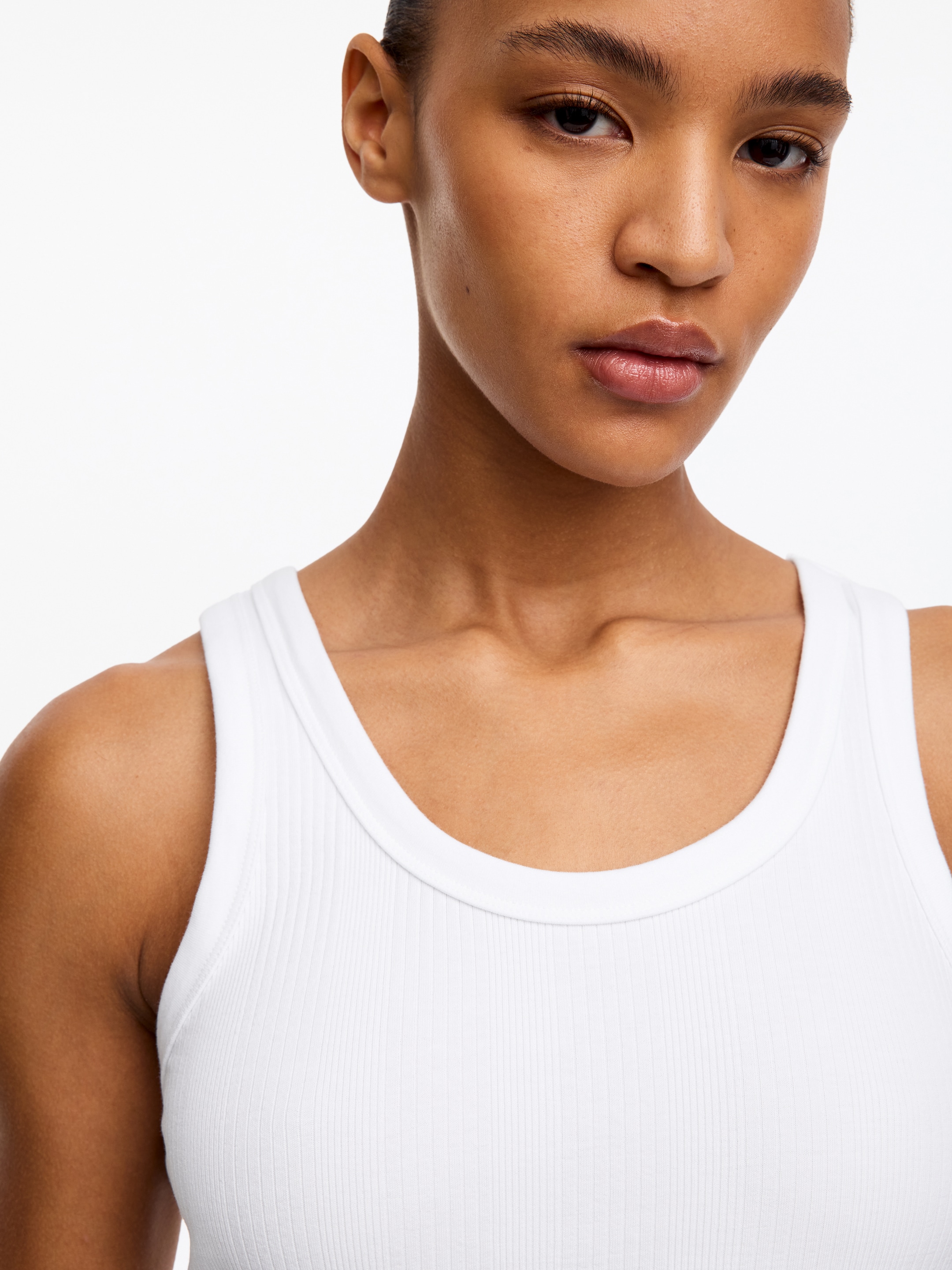 Rib Tank Top - White - Slim fit - Women - StillMedia/Lookbook - 2