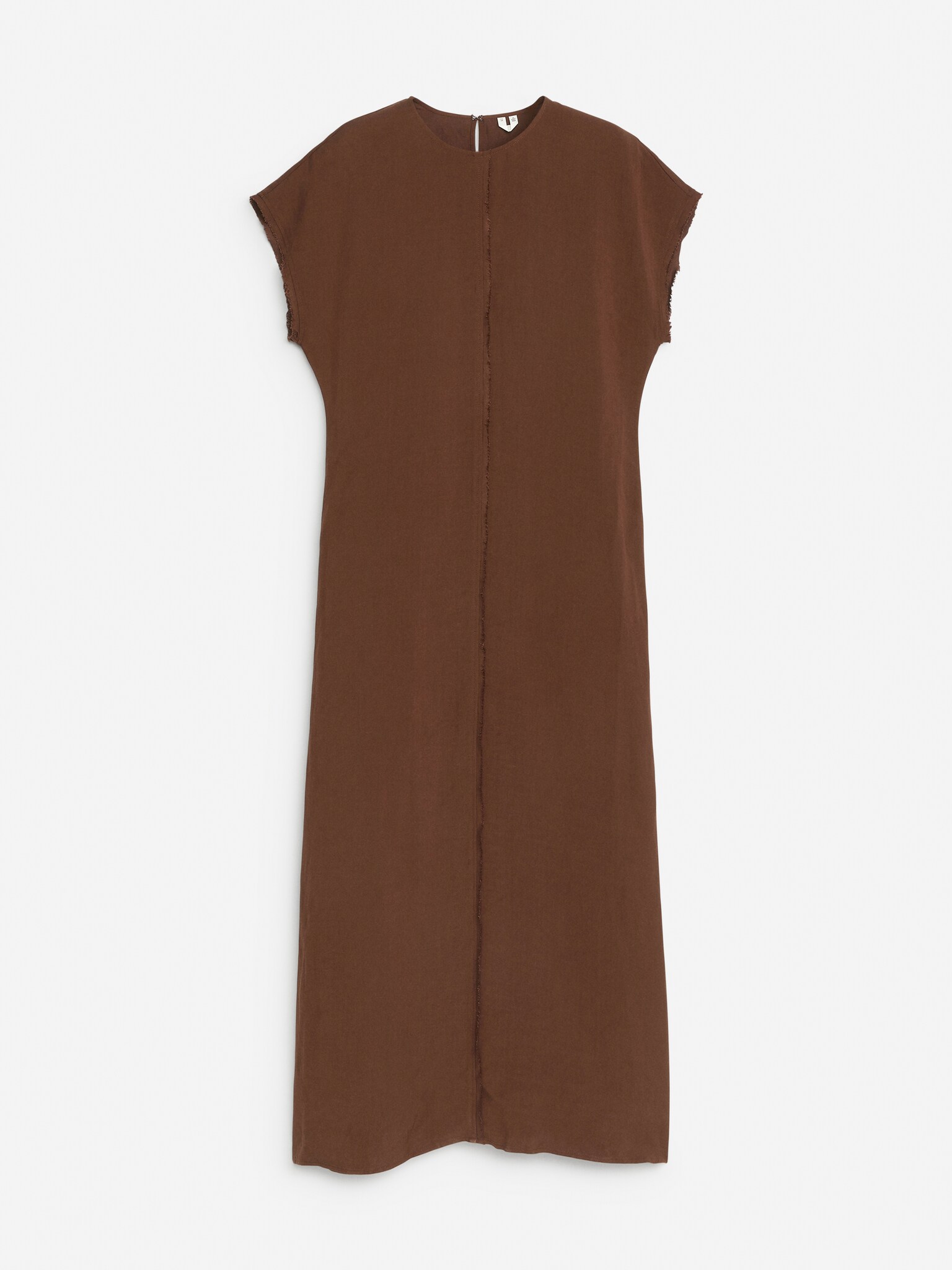 Cap-Sleeve Dress - Brown