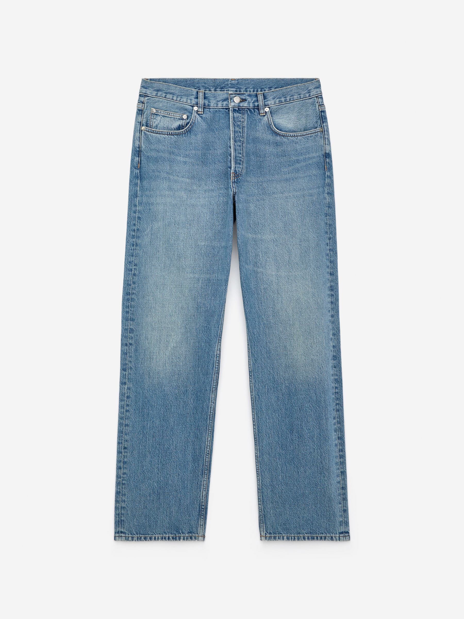 OCEAN Loose Straight Jeans-Blue-17042