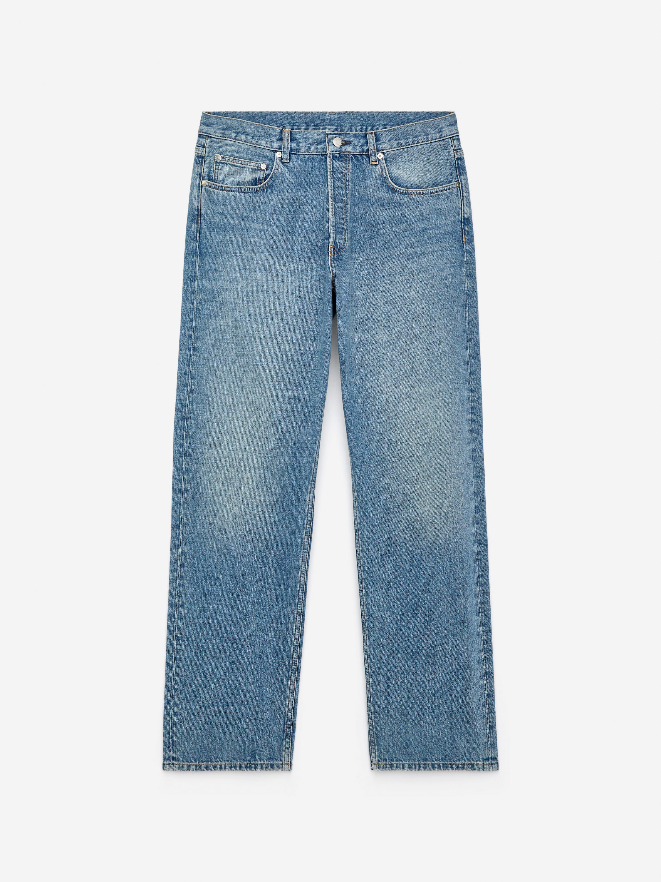 OCEAN Loose Straight Jeans - Mid Blue - Loose fit - Men - StillMedia/DescriptiveStillLife - 2